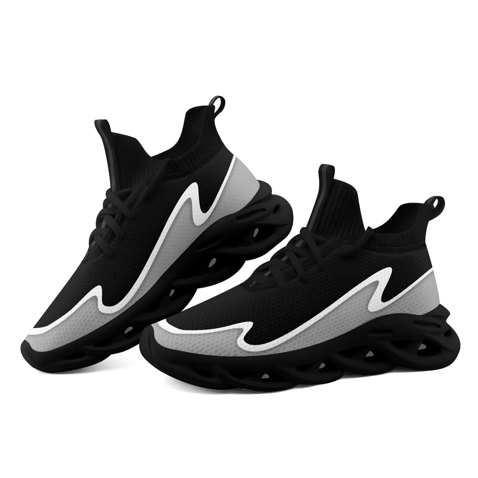 Custom Black Gray Maxsoul Shoes Personalized Sneaker FN030A-E020011-1