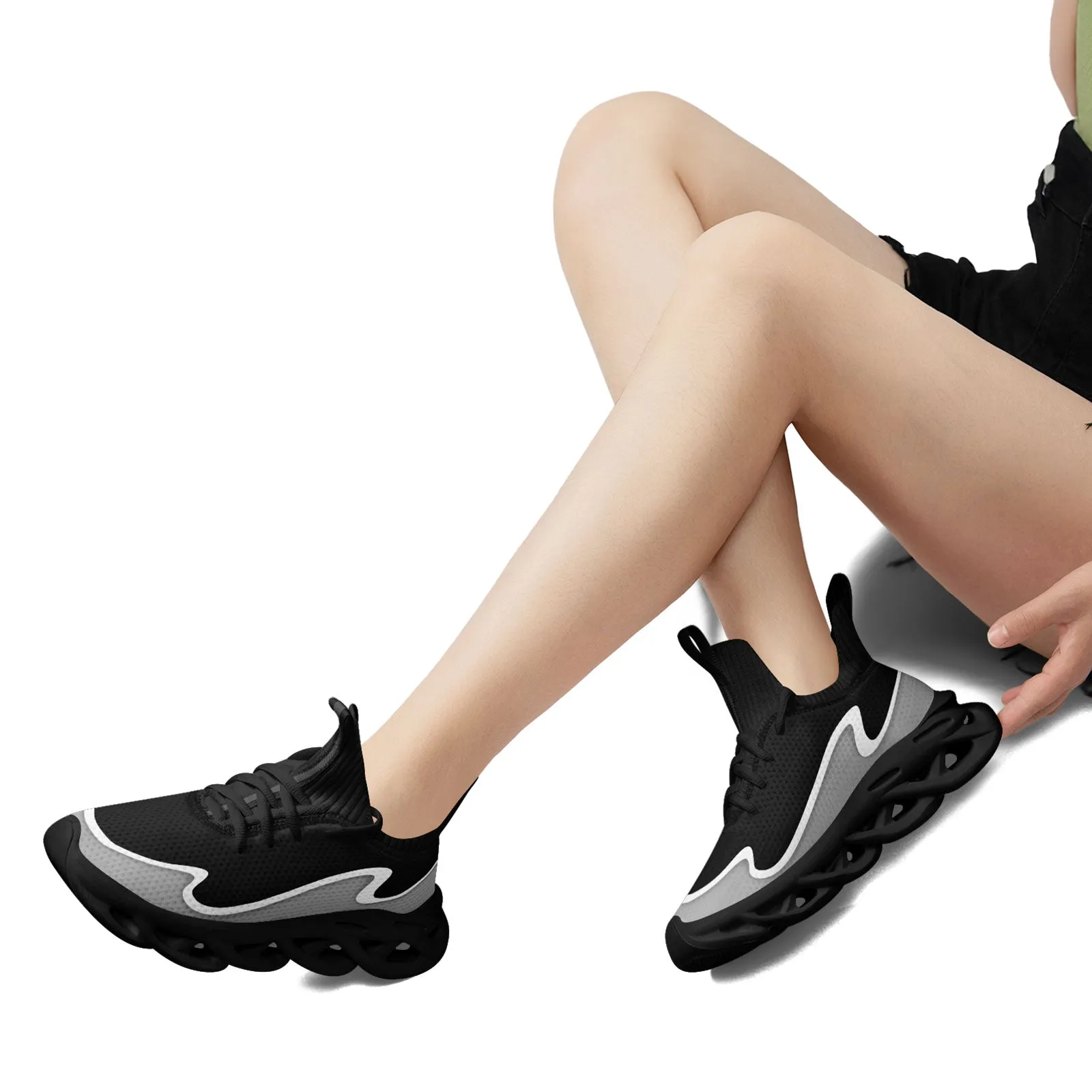 Custom Black Gray Maxsoul Shoes Personalized Sneaker FN030A-E020011-1