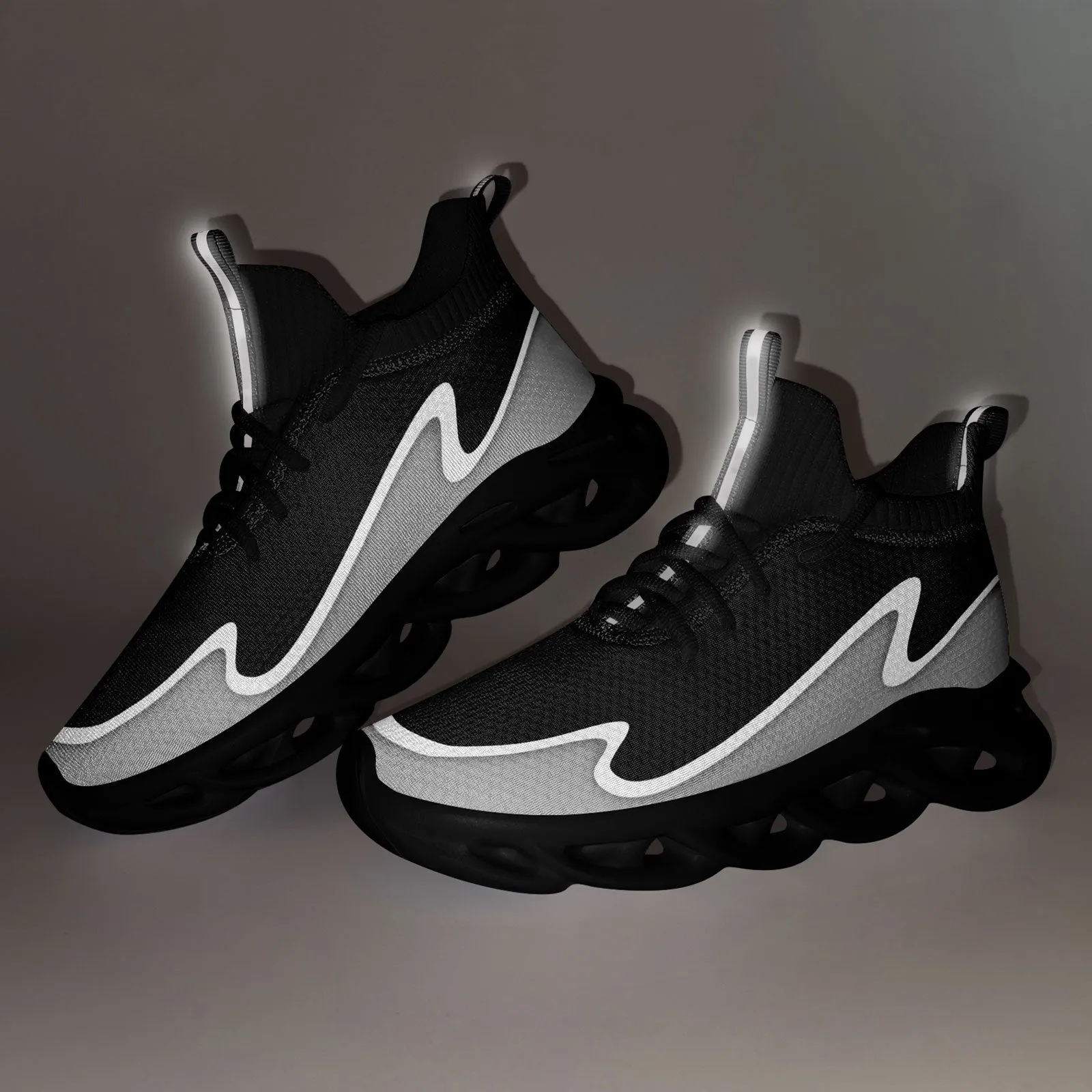 Custom Black Gray Maxsoul Shoes Personalized Sneaker FN030A-E020011-1