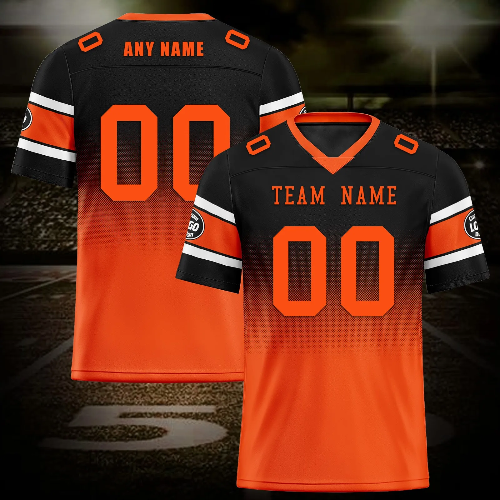 Custom Black Orange Cincinnati Football Jersey and Hat Combo Offer Personalized Combo ZH-D020326-6