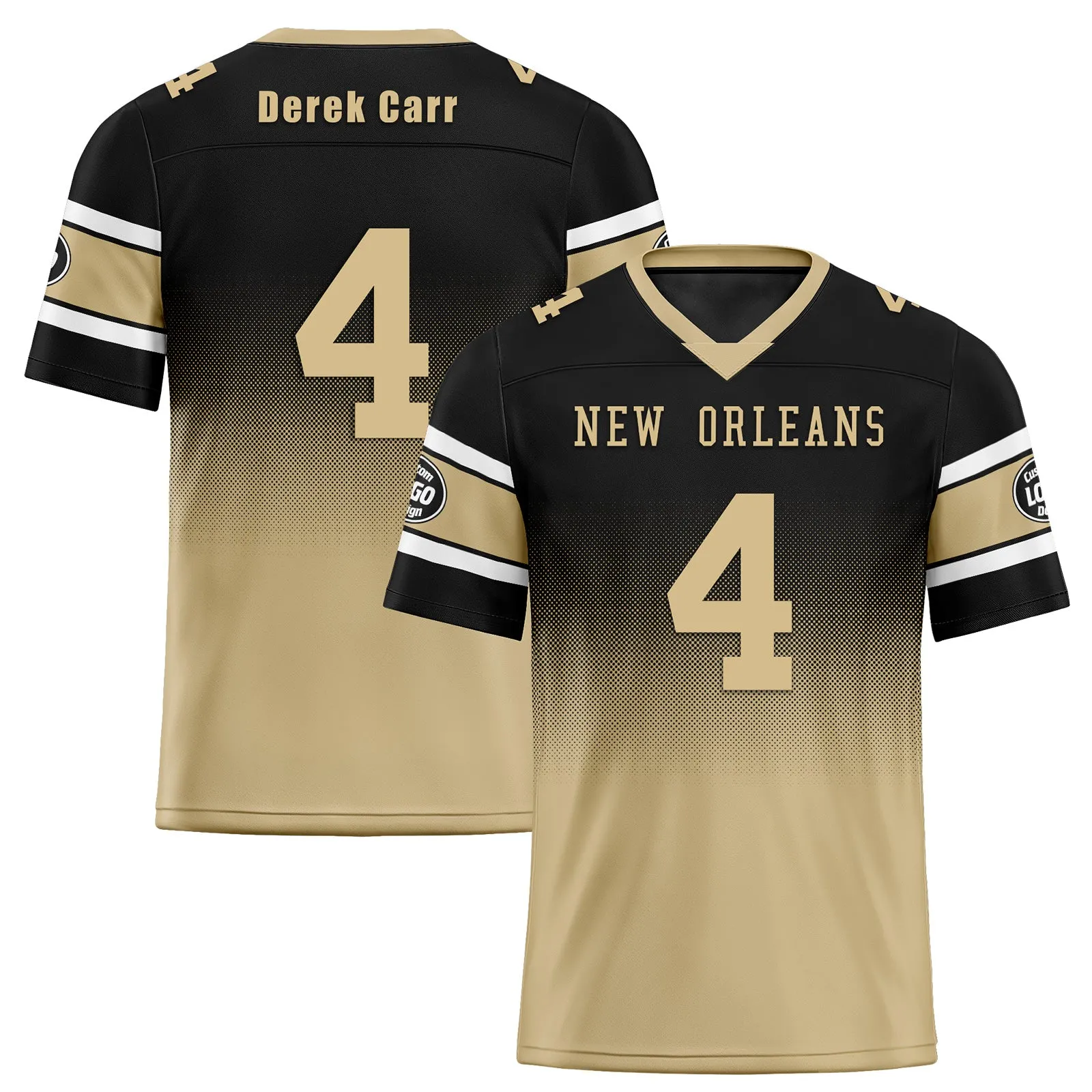 Custom Black Yellow New Orleans Football Jersey and Hat Combo Offer Personalized Combo ZH-D020326-19
