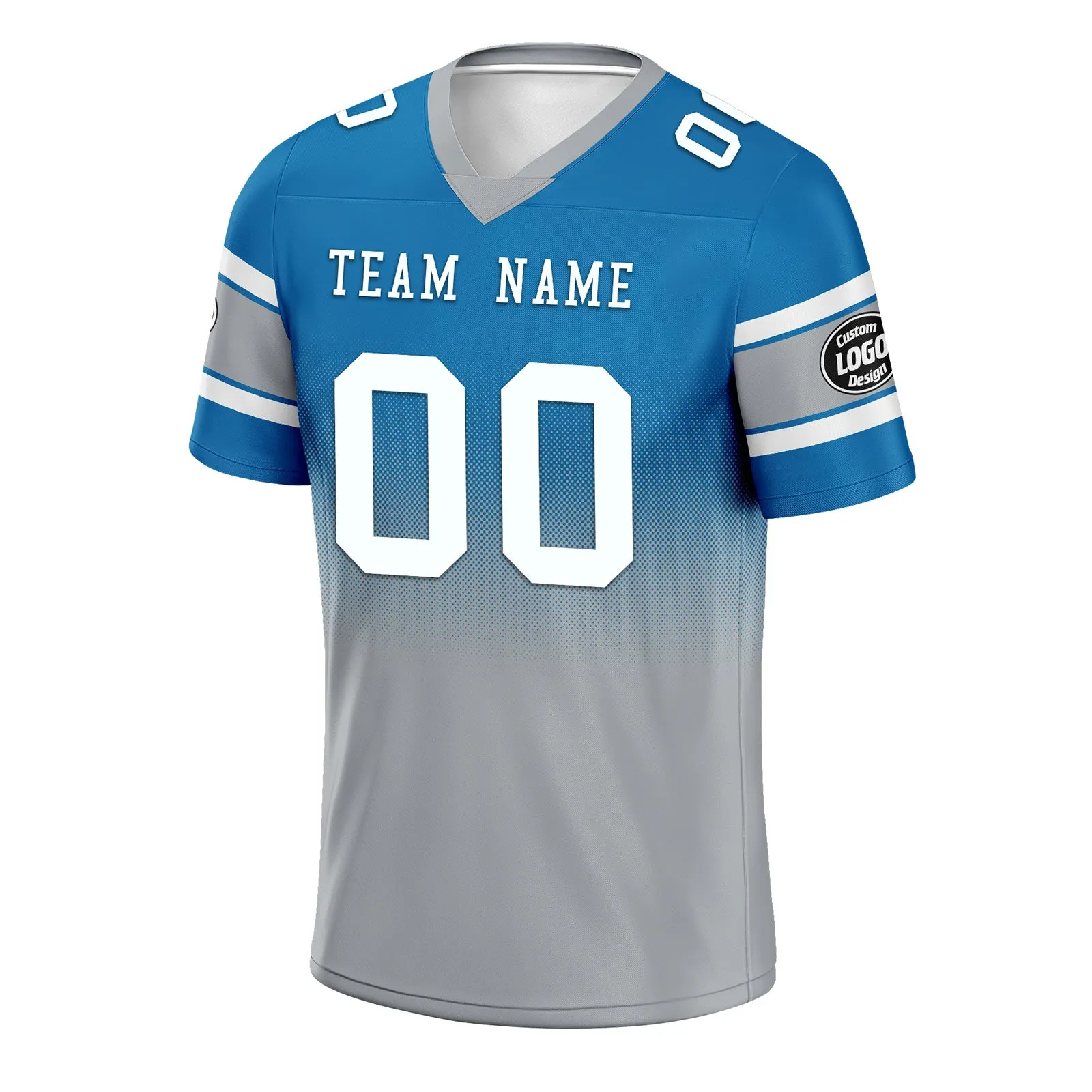 Custom Blue Gray Detroit Football Jersey and Hat Combo Offer Personalized Combo ZH-D020326-11