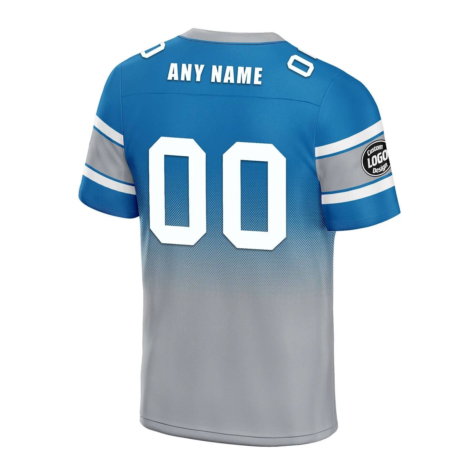 Custom Blue Gray Detroit Football Jersey and Hat Combo Offer Personalized Combo ZH-D020326-11