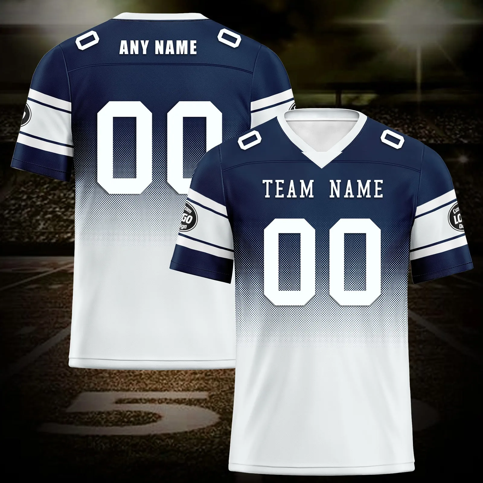 Custom Blue White Dallas Football Jersey and Hat Combo Offer Personalized Combo ZH-D020326-9