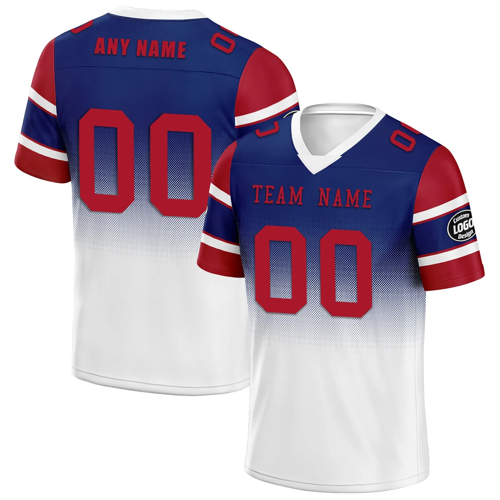 Custom Blue White New York Football Jersey and Hat Combo Offer Personalized Combo ZH-D020326-21