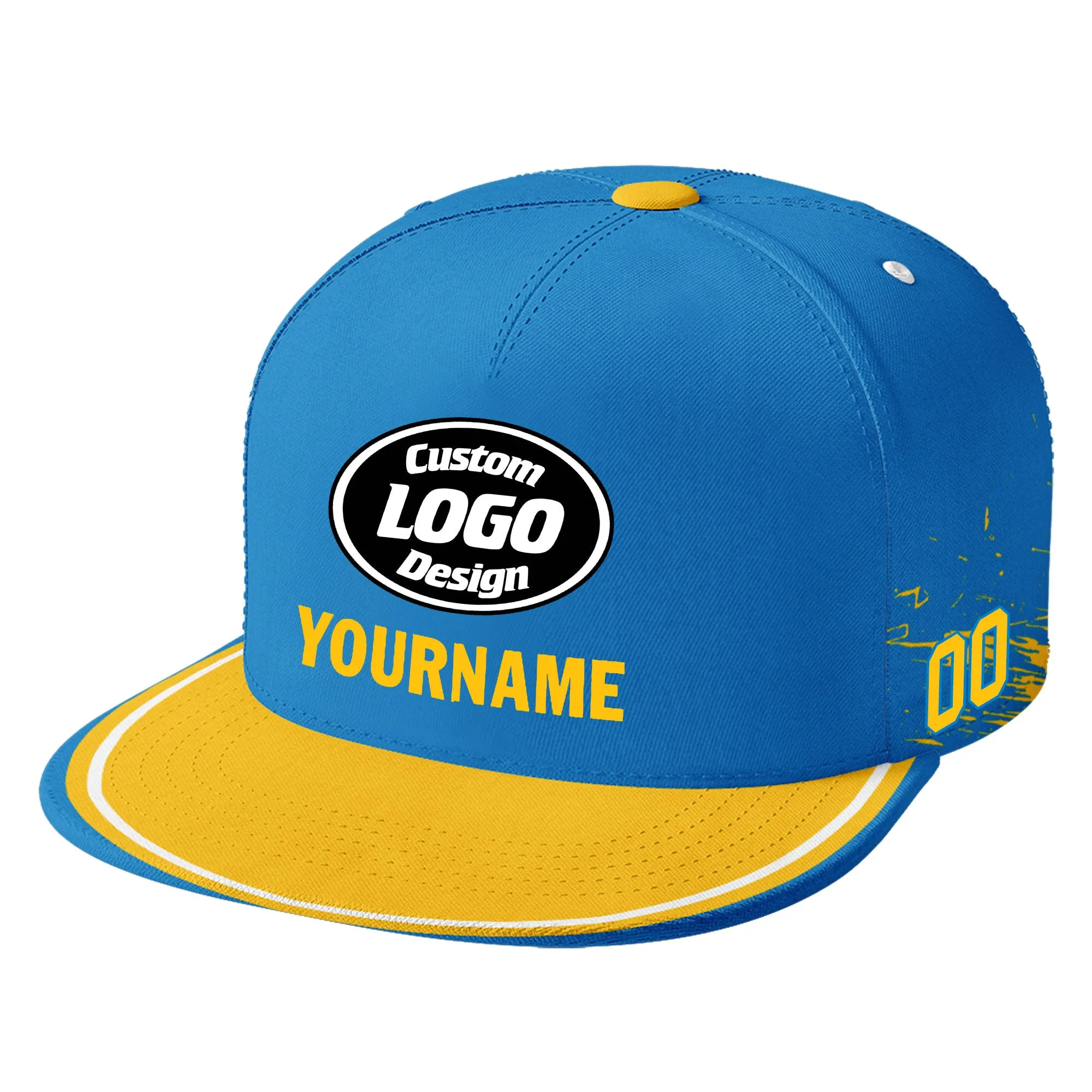 Custom Blue Yellow Los Angeles Football Jersey and Hat Combo Offer Personalized Combo ZH-D020326-22