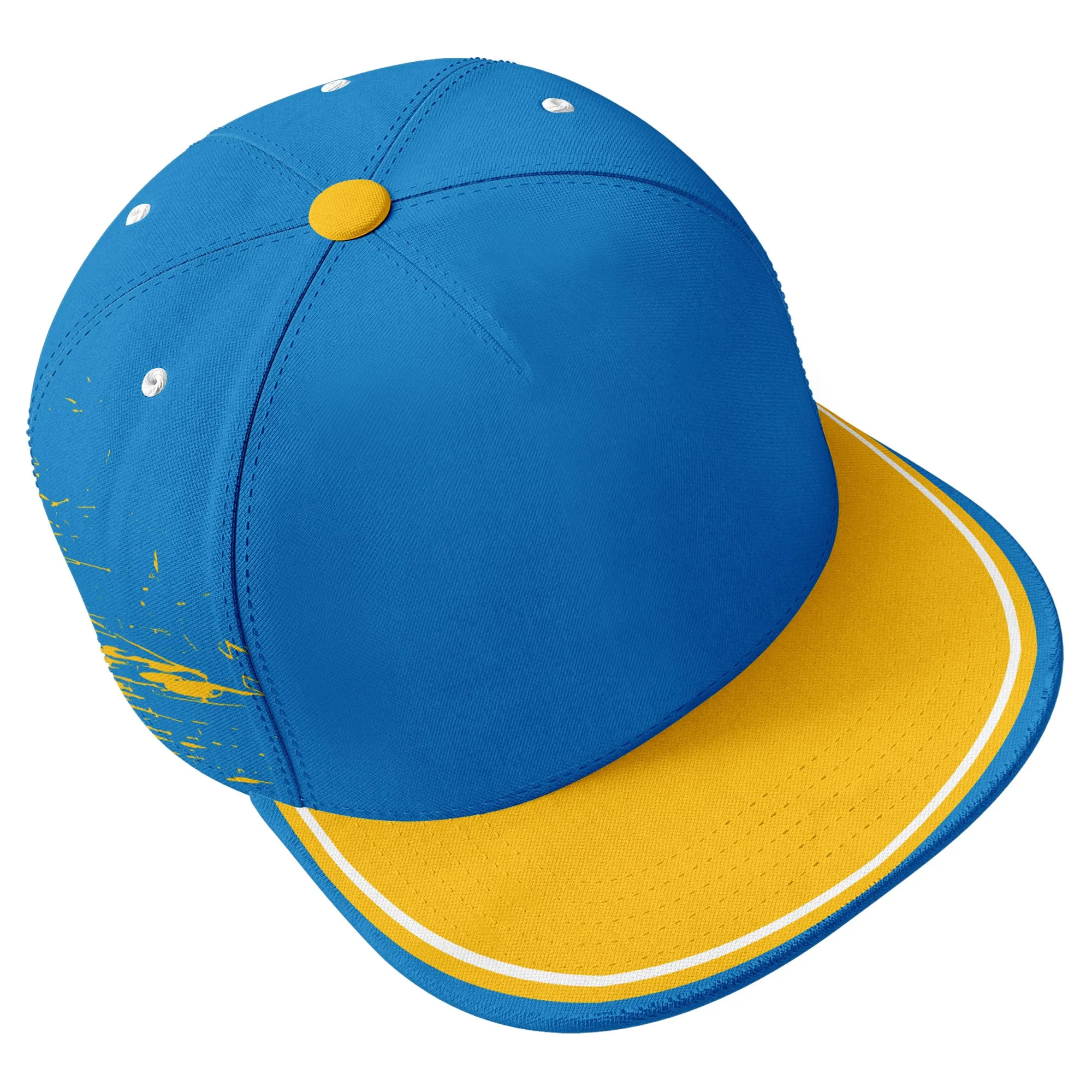 Custom Blue Yellow Los Angeles Football Jersey and Hat Combo Offer Personalized Combo ZH-D020326-22