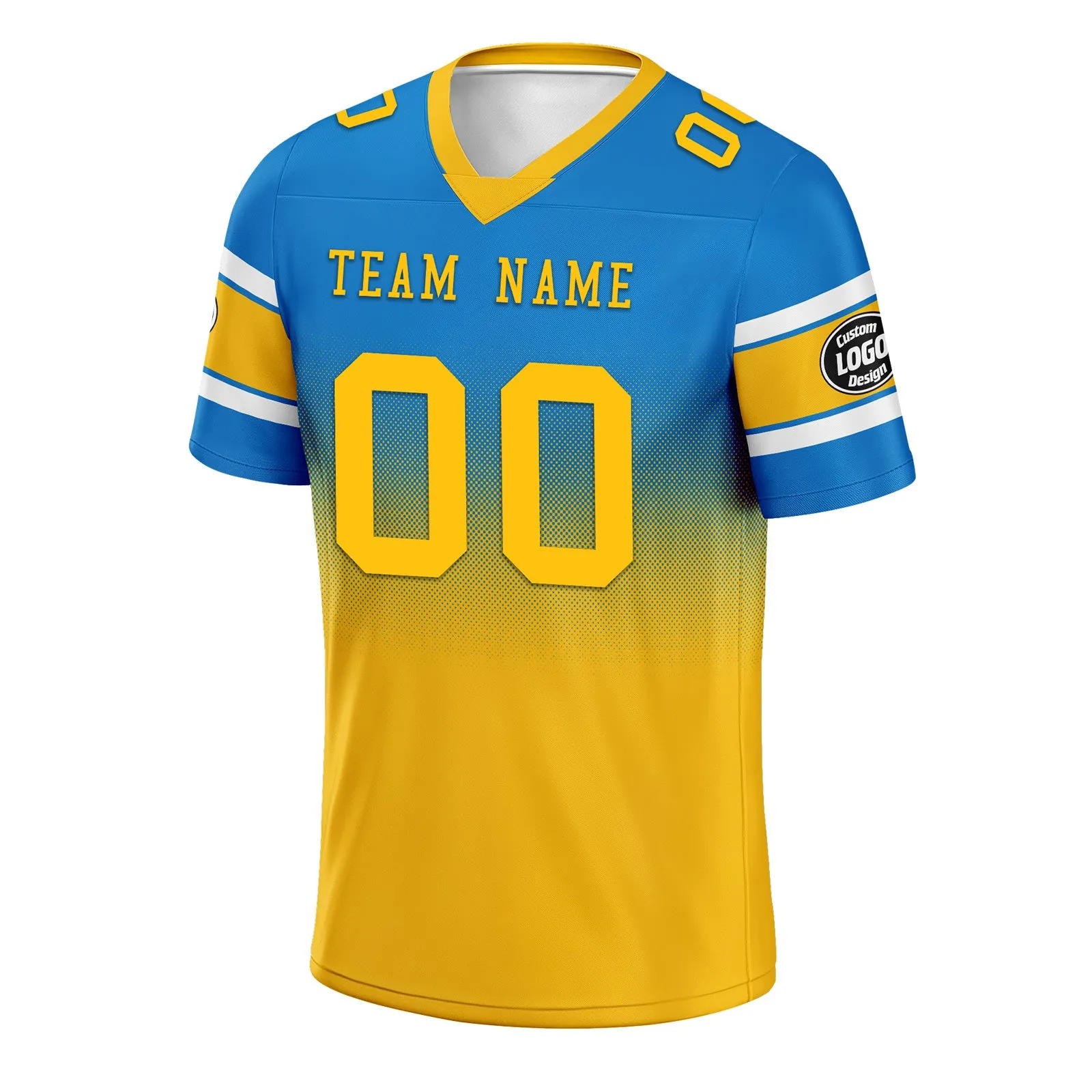 Custom Blue Yellow Los Angeles Football Jersey and Hat Combo Offer Personalized Combo ZH-D020326-22