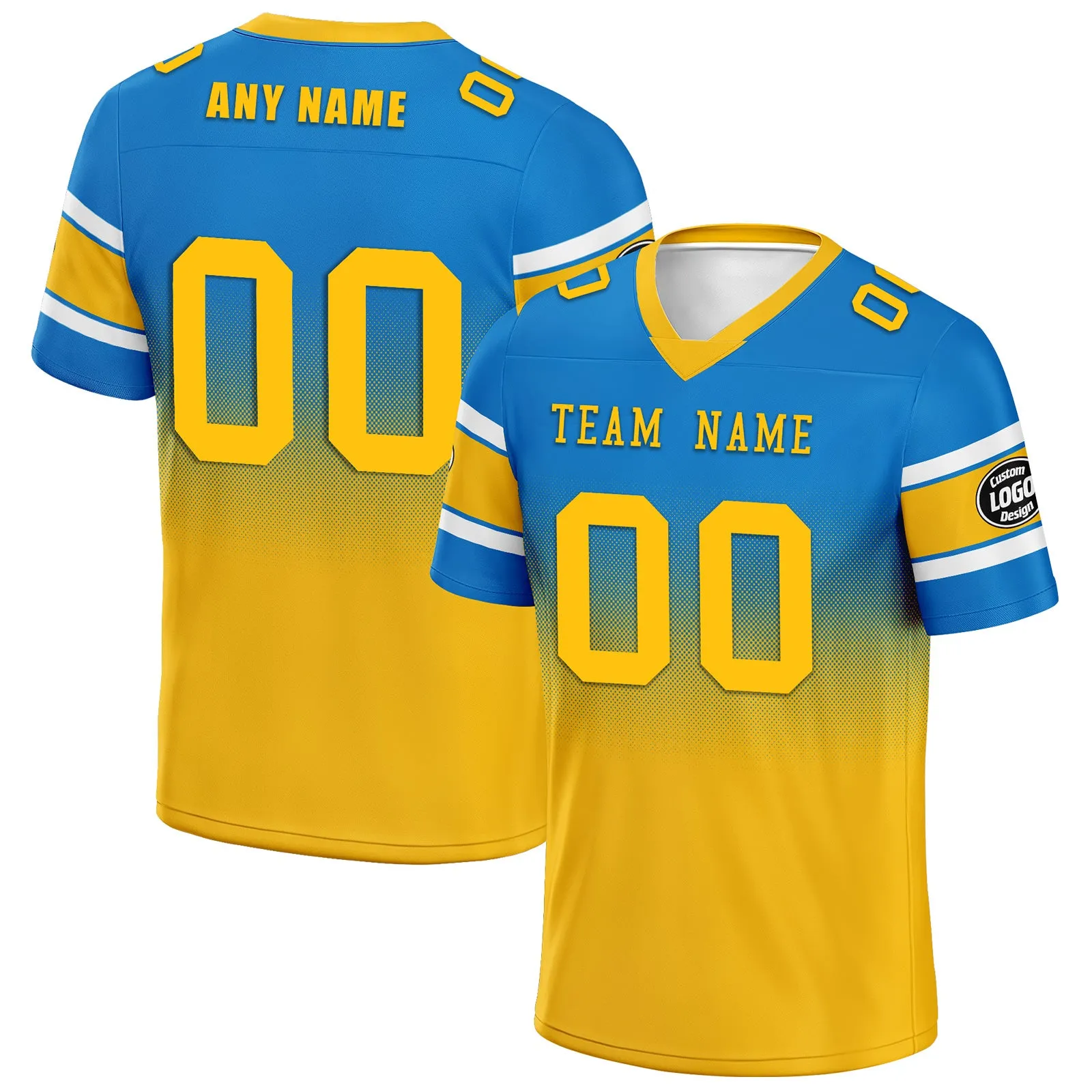 Custom Blue Yellow Los Angeles Football Jersey and Hat Combo Offer Personalized Combo ZH-D020326-22