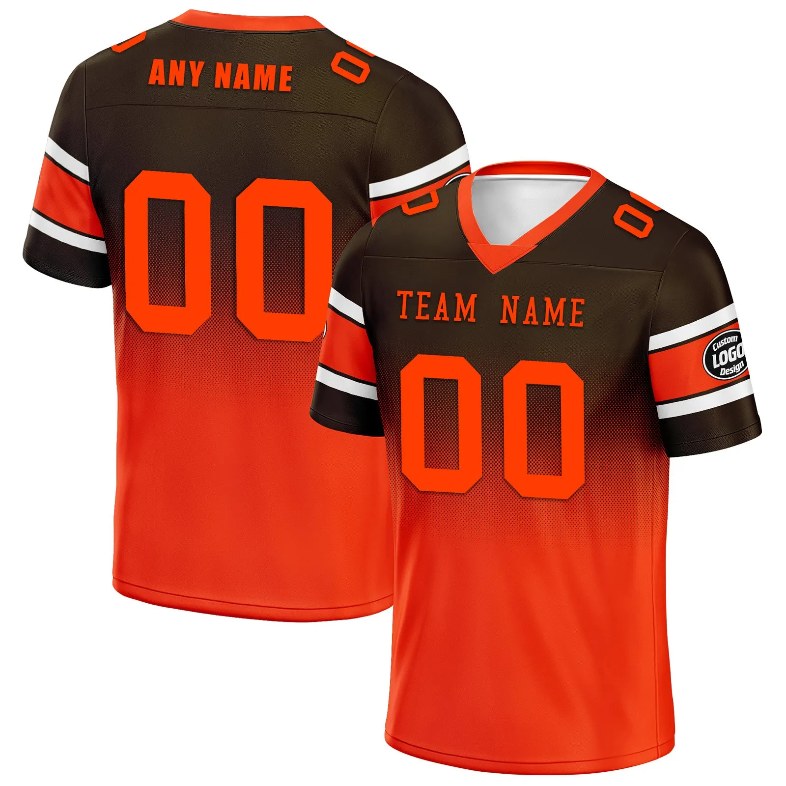 Custom Brown Orange Cleveland Football Jersey and Hat Combo Offer Personalized Combo ZH-D020326-8