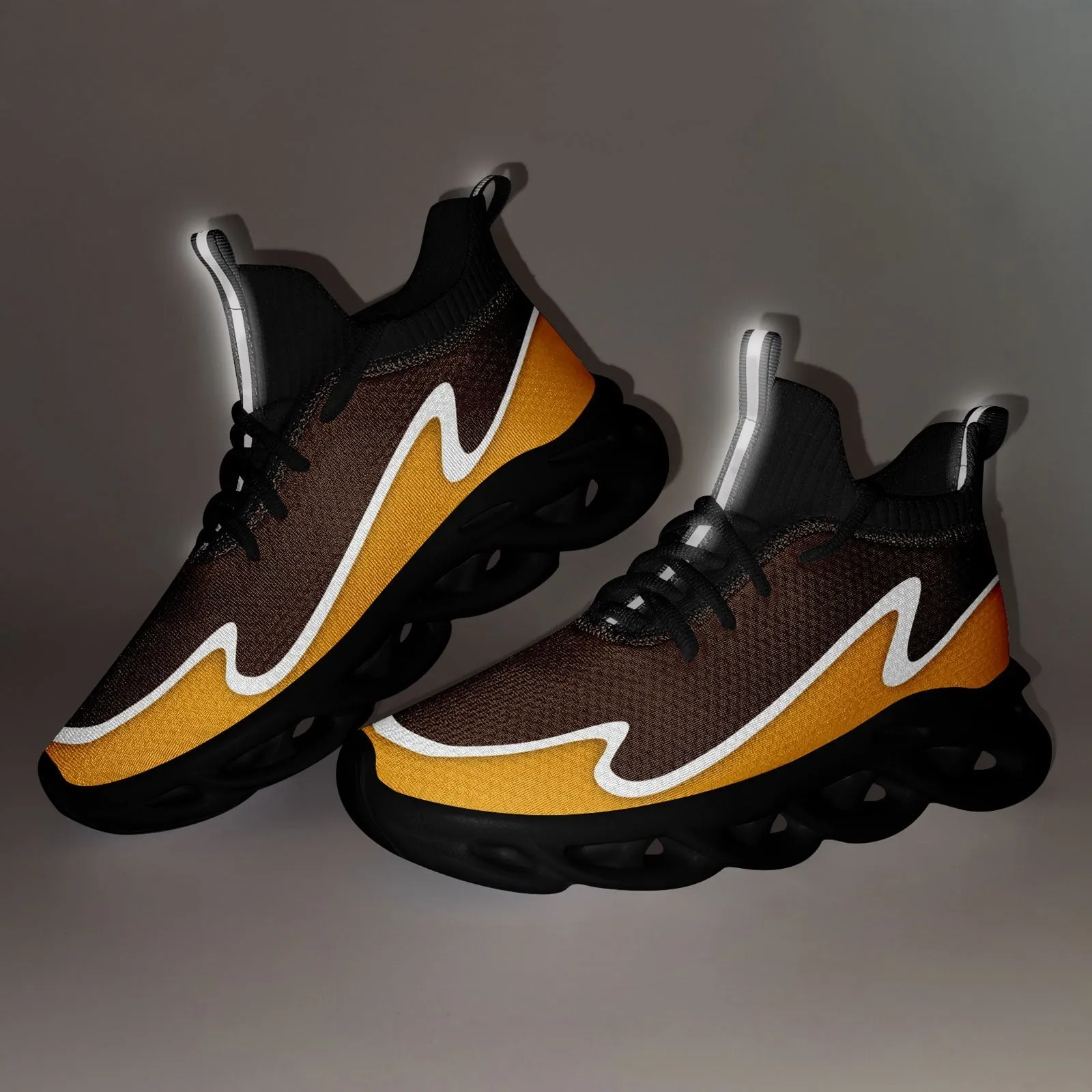 Custom Brown Yellow Maxsoul Shoes Personalized Sneaker FN030A-E020011-10
