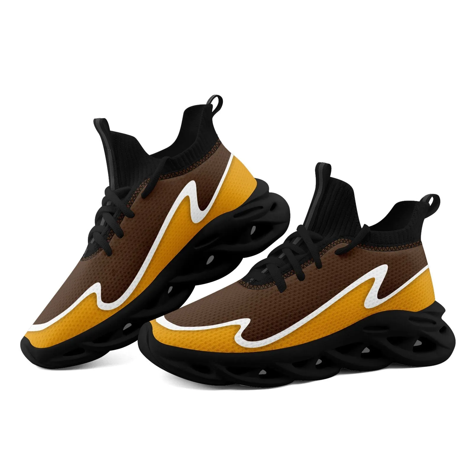 Custom Brown Yellow Maxsoul Shoes Personalized Sneaker FN030A-E020011-10