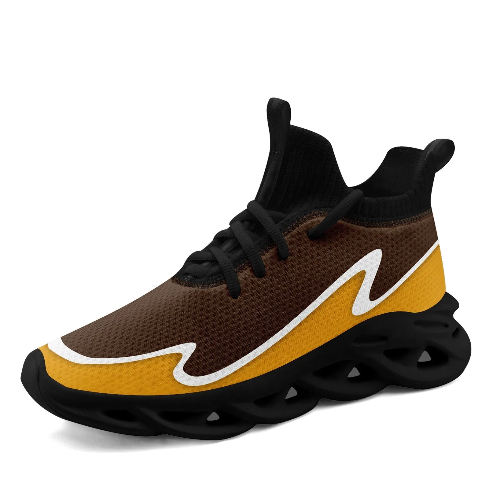 Custom Brown Yellow Maxsoul Shoes Personalized Sneaker FN030A-E020011-10