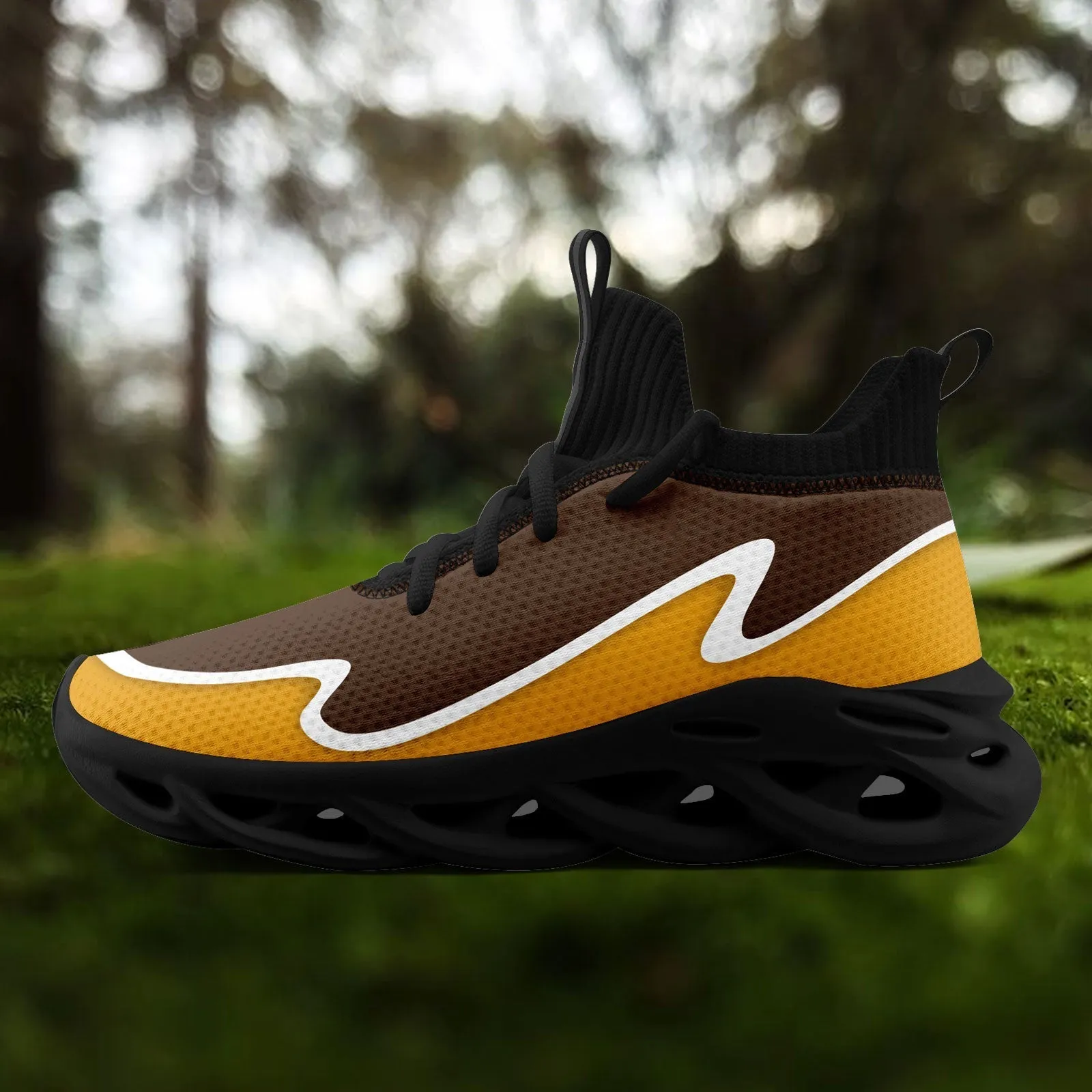 Custom Brown Yellow Maxsoul Shoes Personalized Sneaker FN030A-E020011-10