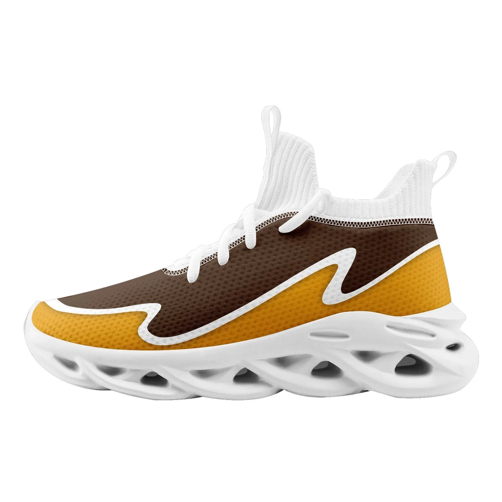 Custom Brown Yellow Maxsoul Shoes Personalized Sneaker FN030A-E020011-10