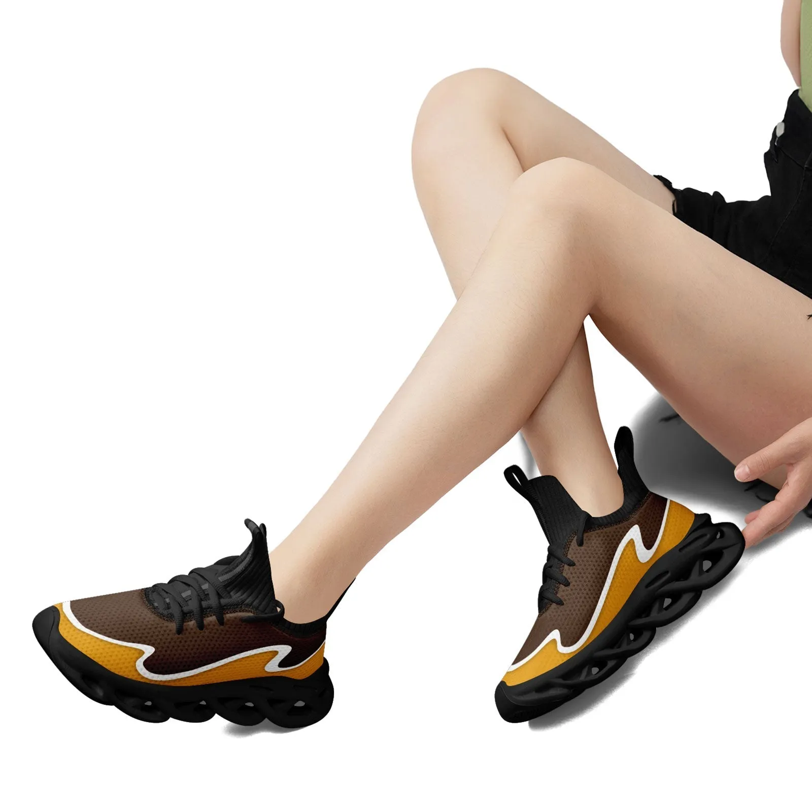 Custom Brown Yellow Maxsoul Shoes Personalized Sneaker FN030A-E020011-10
