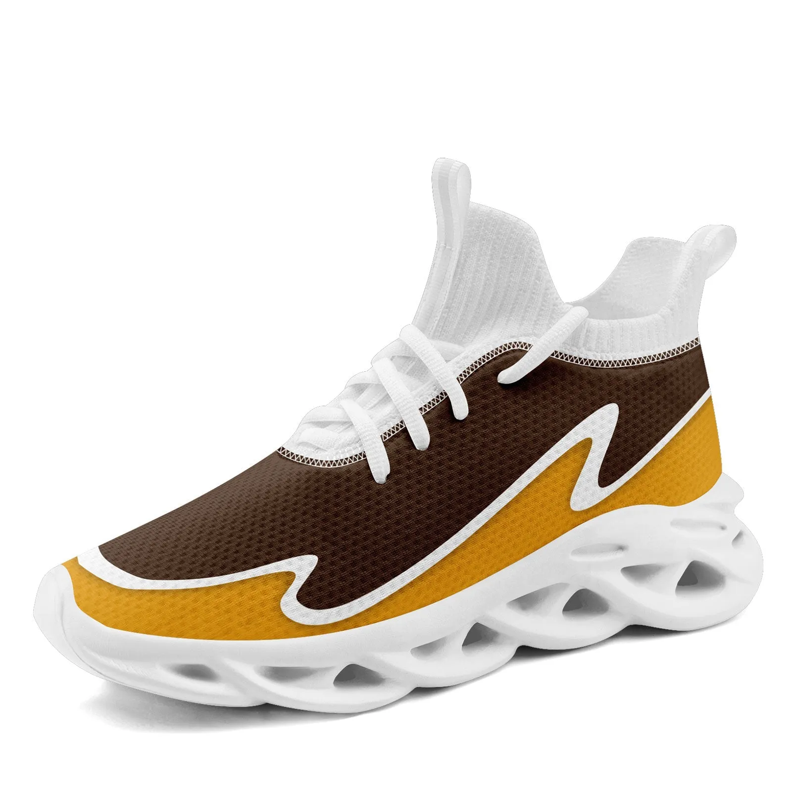 Custom Brown Yellow Maxsoul Shoes Personalized Sneaker FN030A-E020011-10