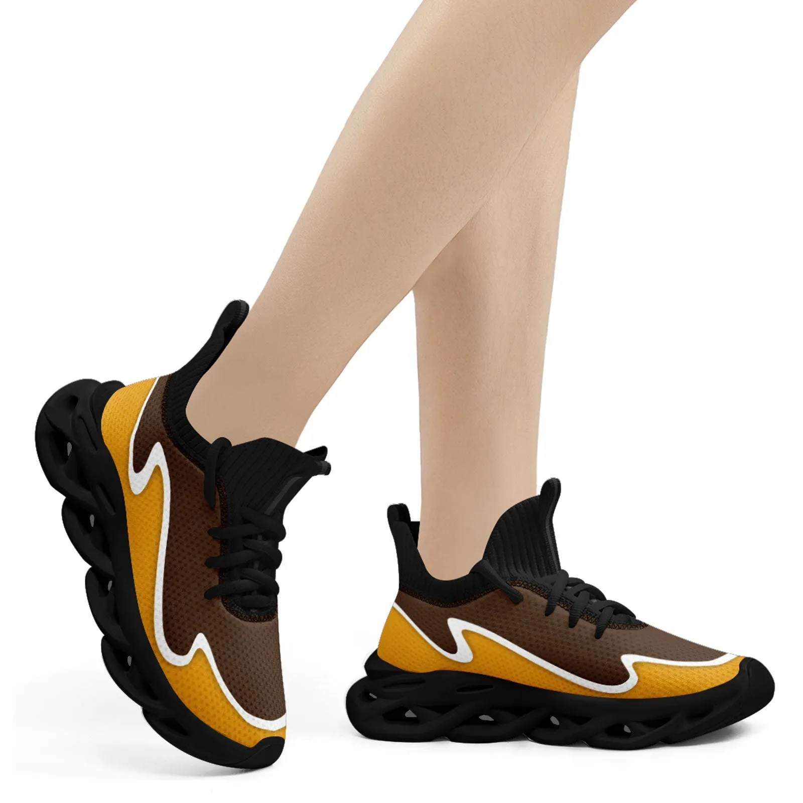 Custom Brown Yellow Maxsoul Shoes Personalized Sneaker FN030A-E020011-10