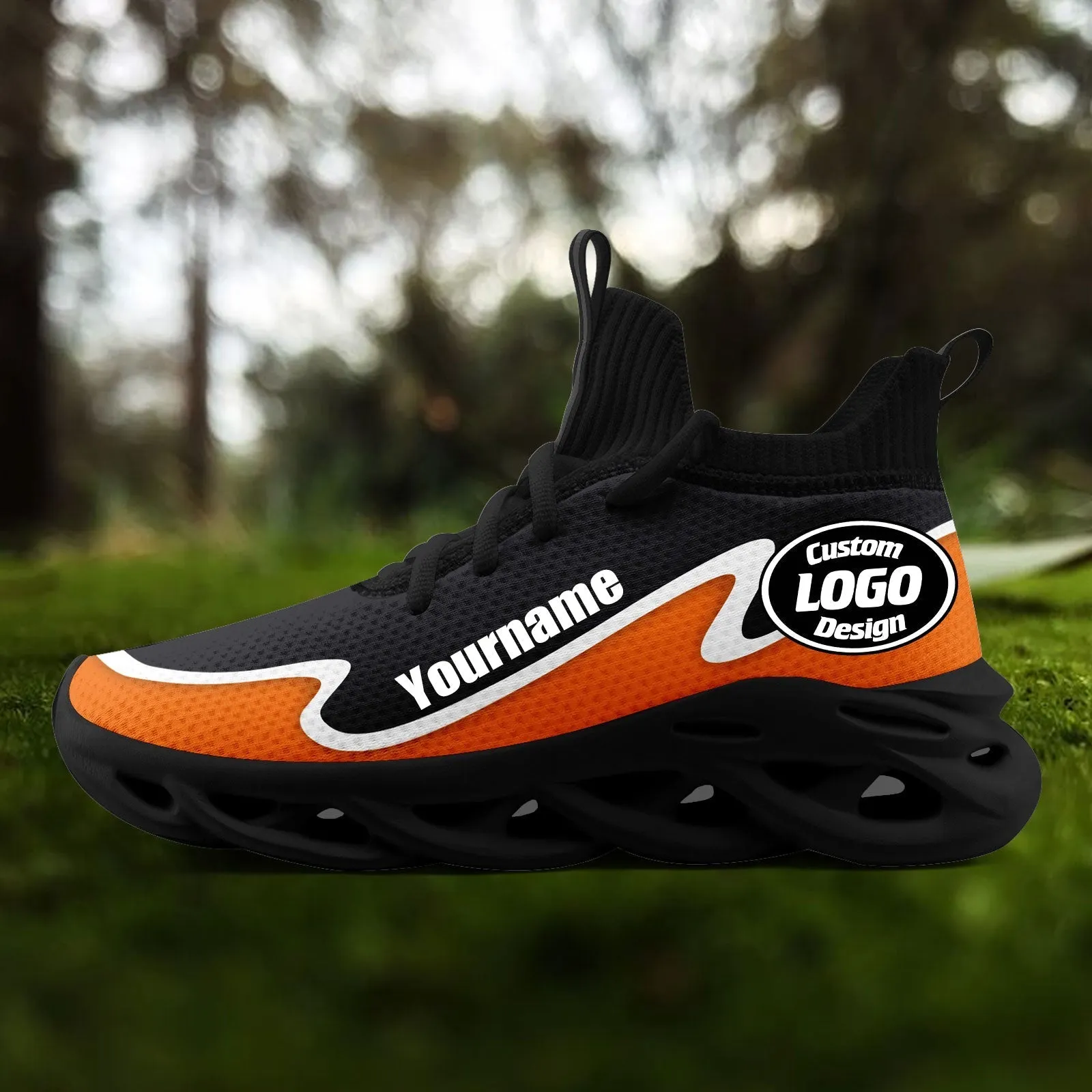 Custom Dark Gray Orange Maxsoul Shoes Personalized Sneaker FN030A-E020011-6