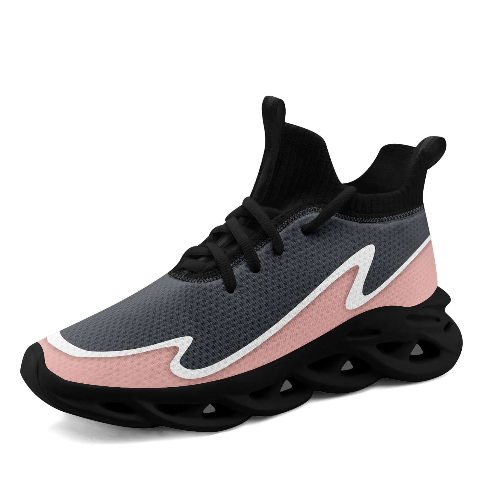 Custom Gray Pink Maxsoul Shoes Personalized Sneaker FN030A-E020011-15