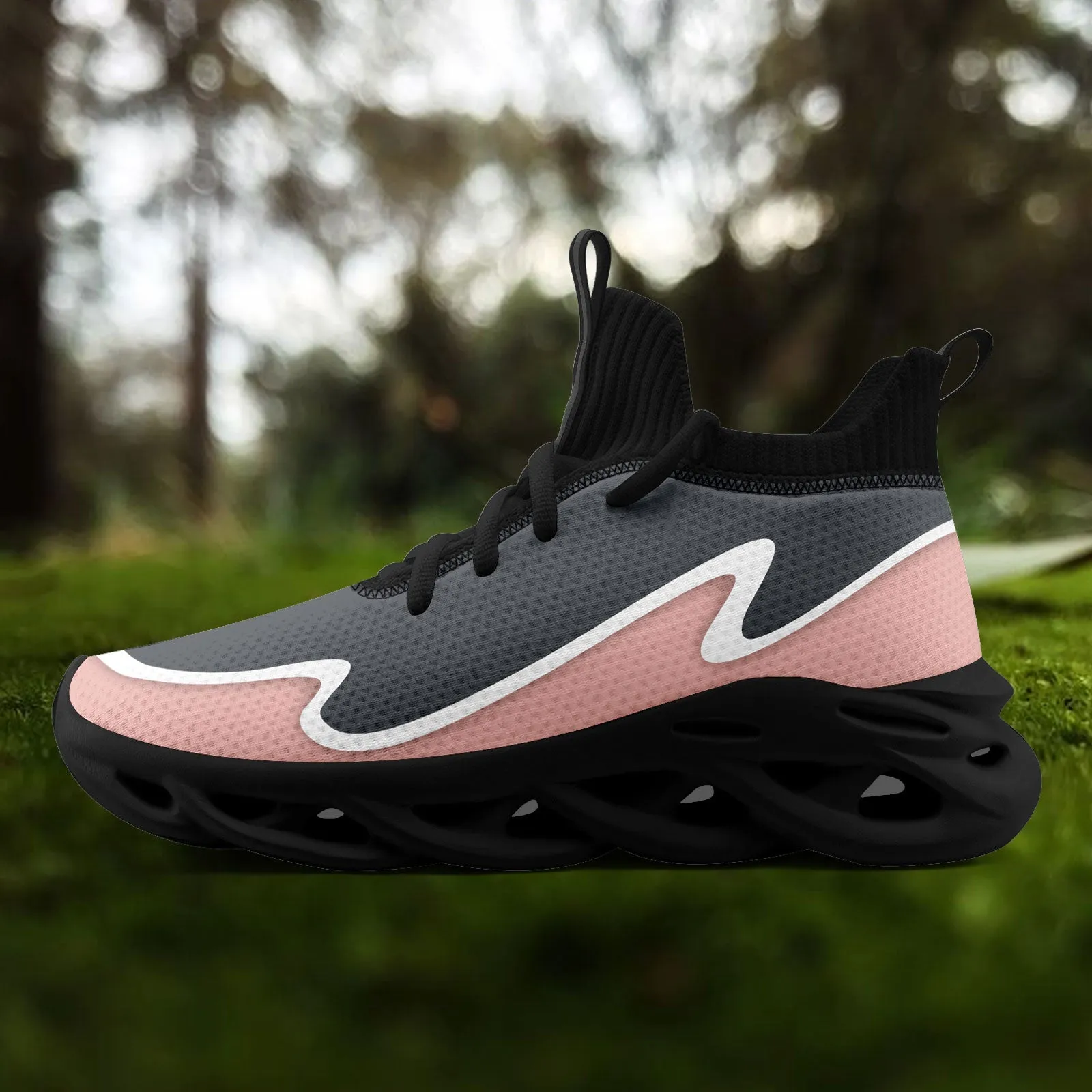 Custom Gray Pink Maxsoul Shoes Personalized Sneaker FN030A-E020011-15