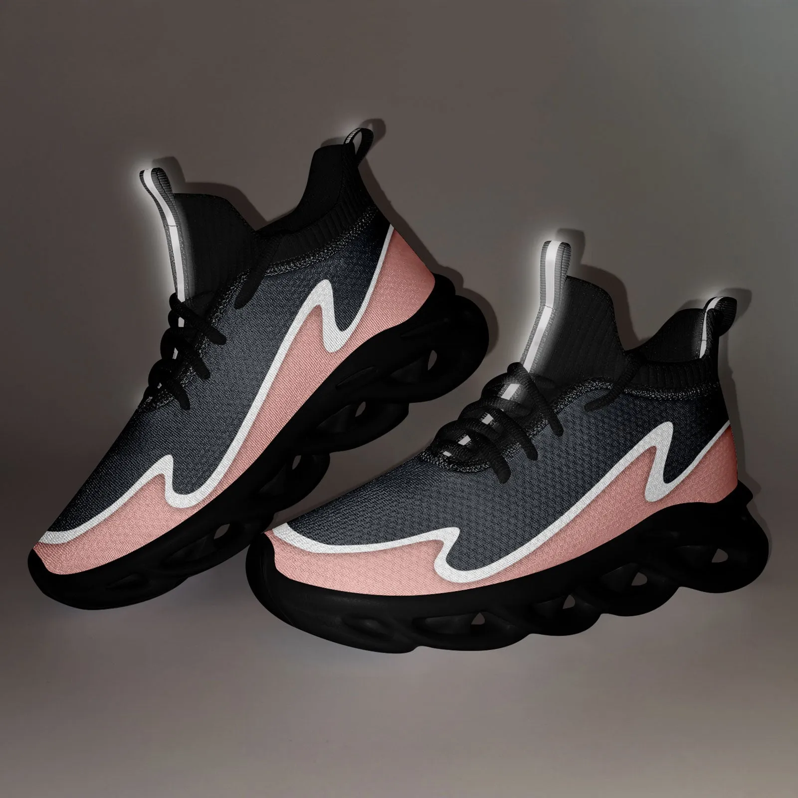 Custom Gray Pink Maxsoul Shoes Personalized Sneaker FN030A-E020011-15