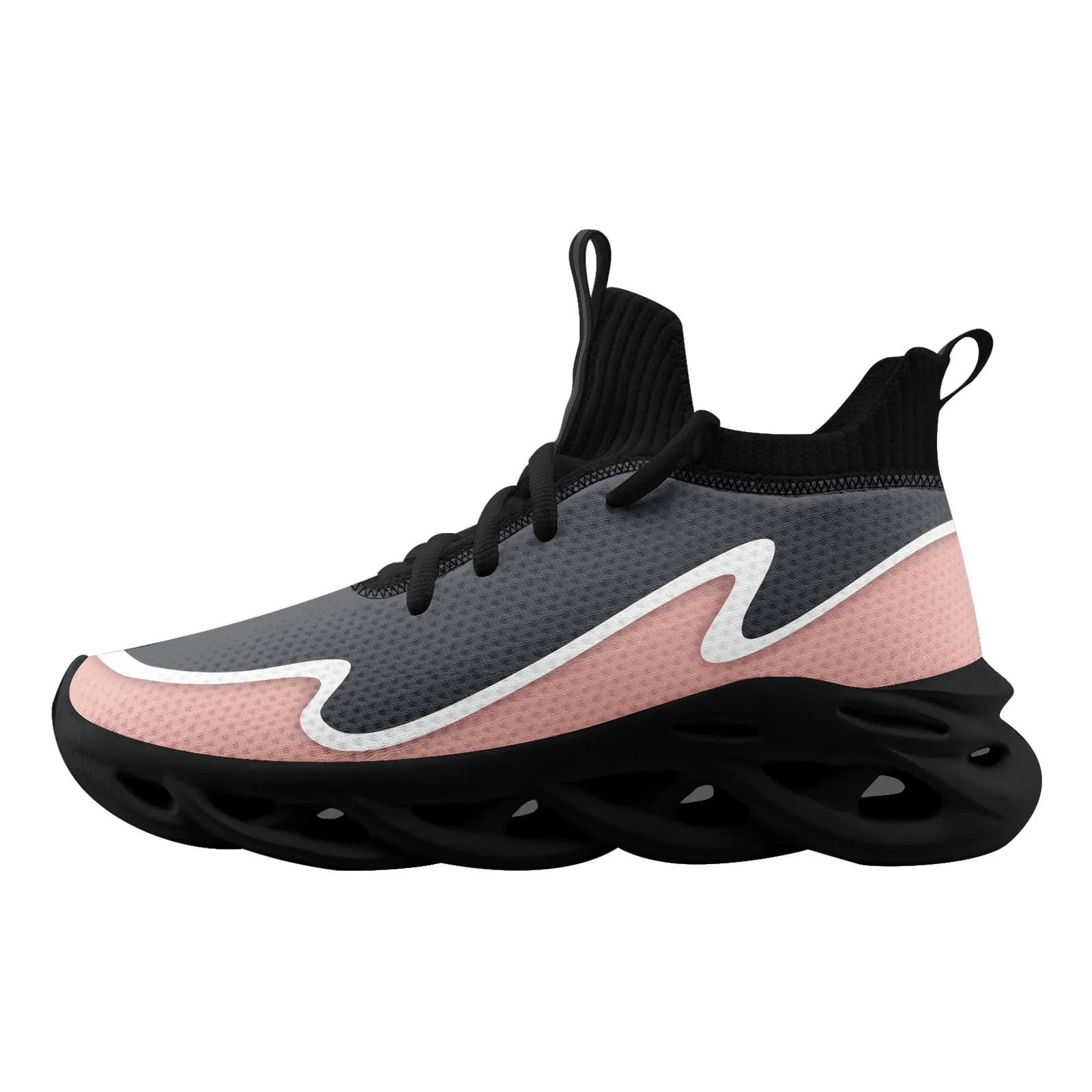 Custom Gray Pink Maxsoul Shoes Personalized Sneaker FN030A-E020011-15