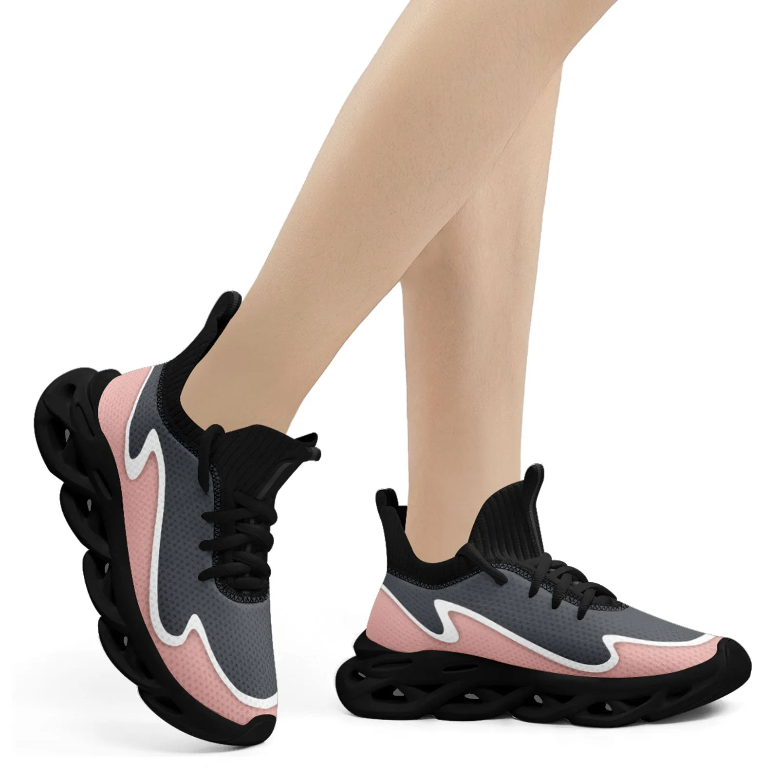 Custom Gray Pink Maxsoul Shoes Personalized Sneaker FN030A-E020011-15