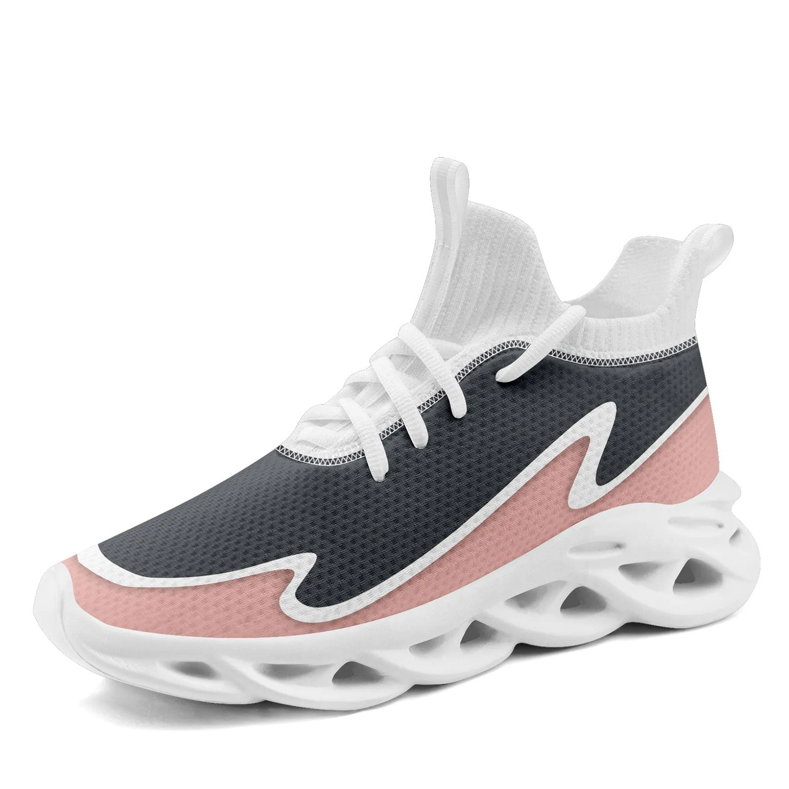 Custom Gray Pink Maxsoul Shoes Personalized Sneaker FN030A-E020011-15