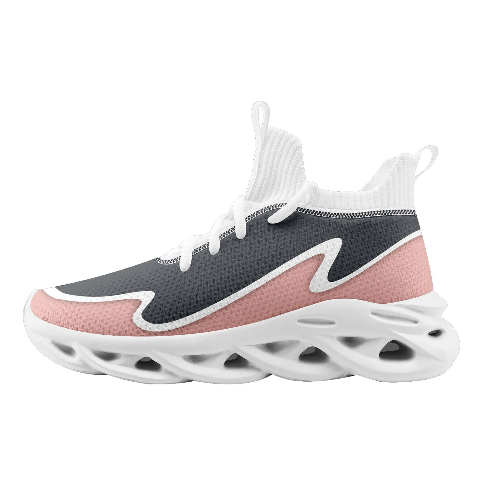 Custom Gray Pink Maxsoul Shoes Personalized Sneaker FN030A-E020011-15