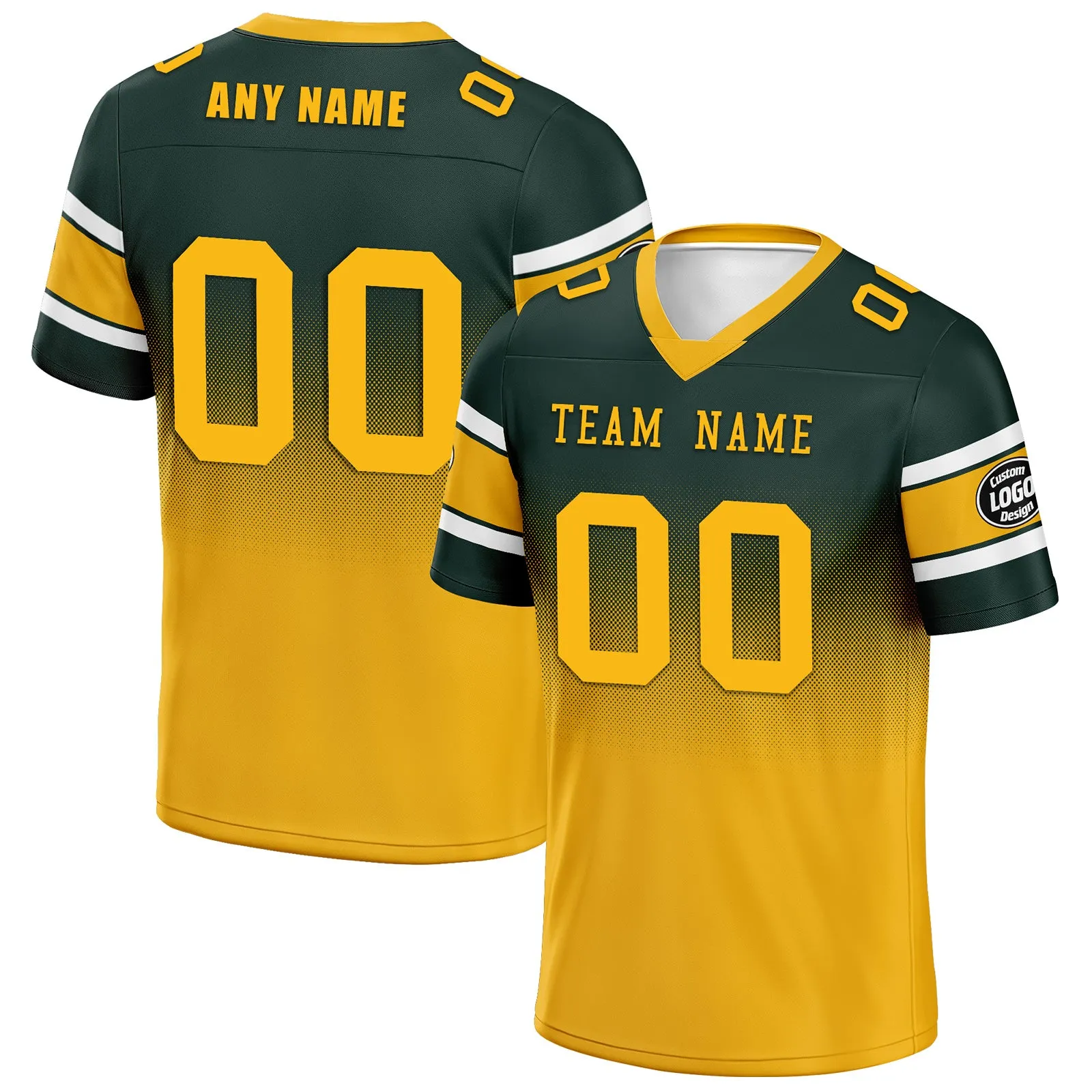 Custom Green Yellow Green Bay Football Jersey and Hat Combo Offer Personalized Combo ZH-D020326-13