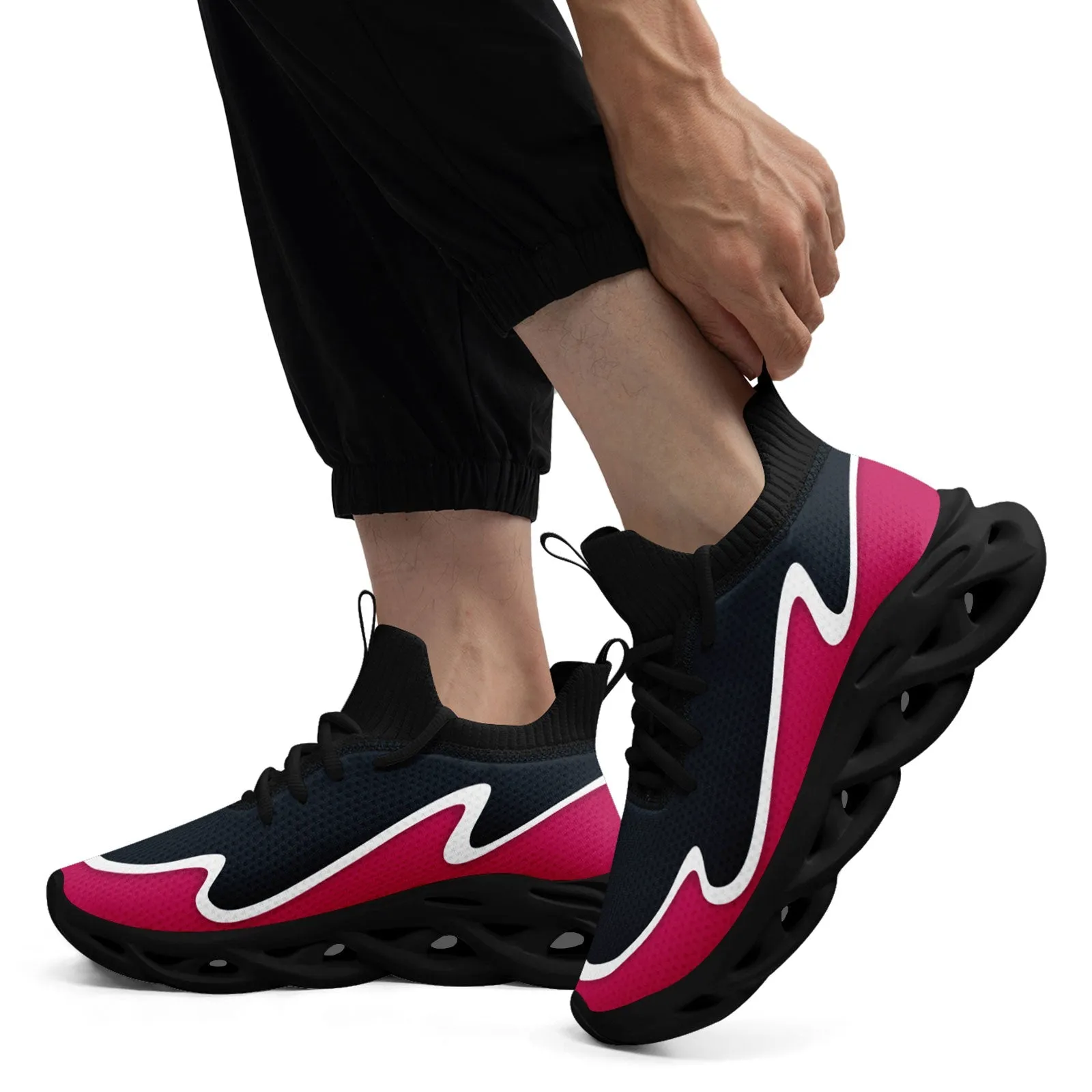 Custom Navy Pink Maxsoul Shoes Personalized Sneaker FN030A-E020011-9