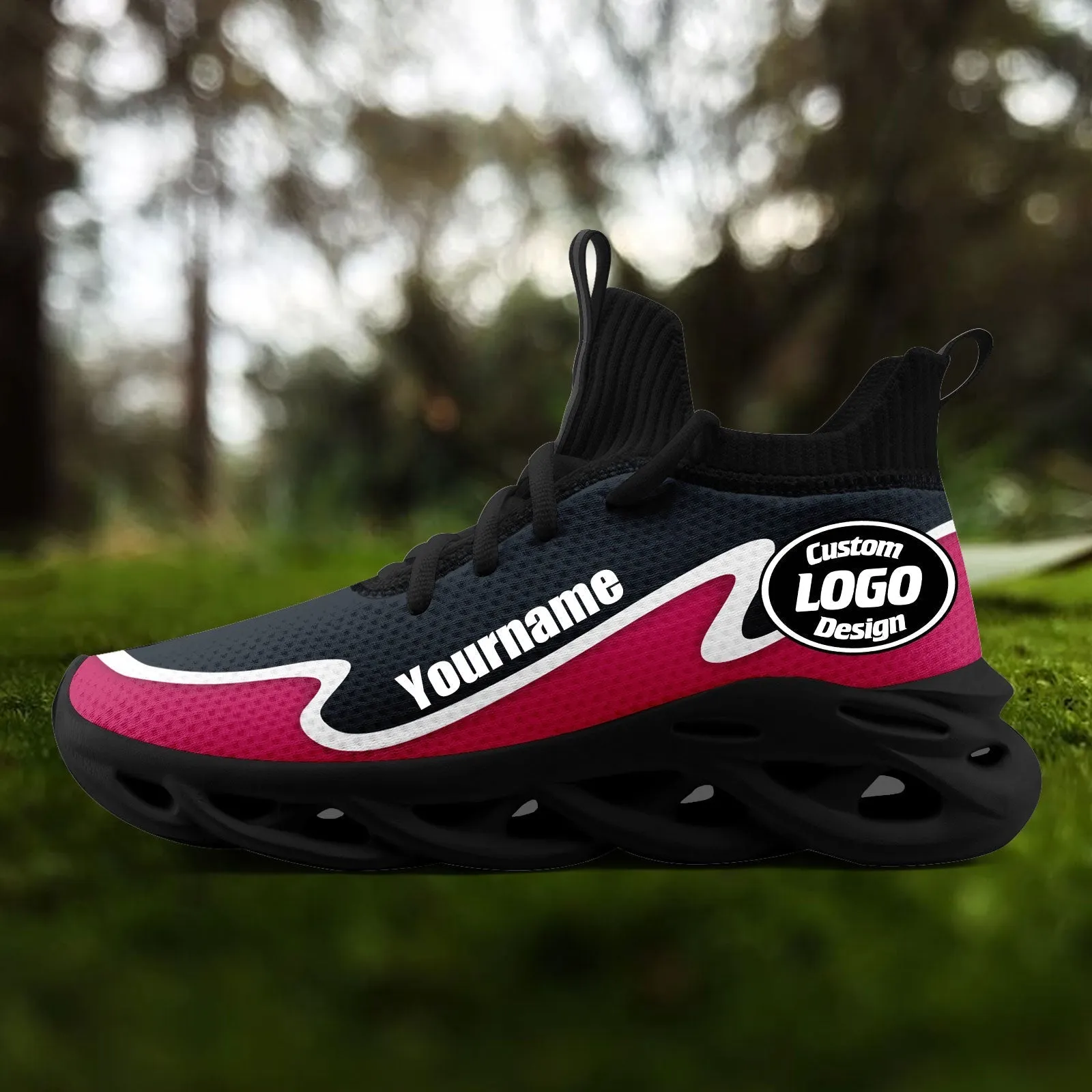 Custom Navy Pink Maxsoul Shoes Personalized Sneaker FN030A-E020011-9