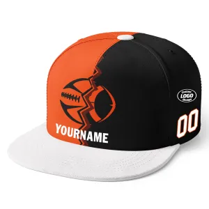 Custom Orange Black Ohio Hat Sport Design Cap Stitched Adjustable Personalized PR067B-D028017-19
