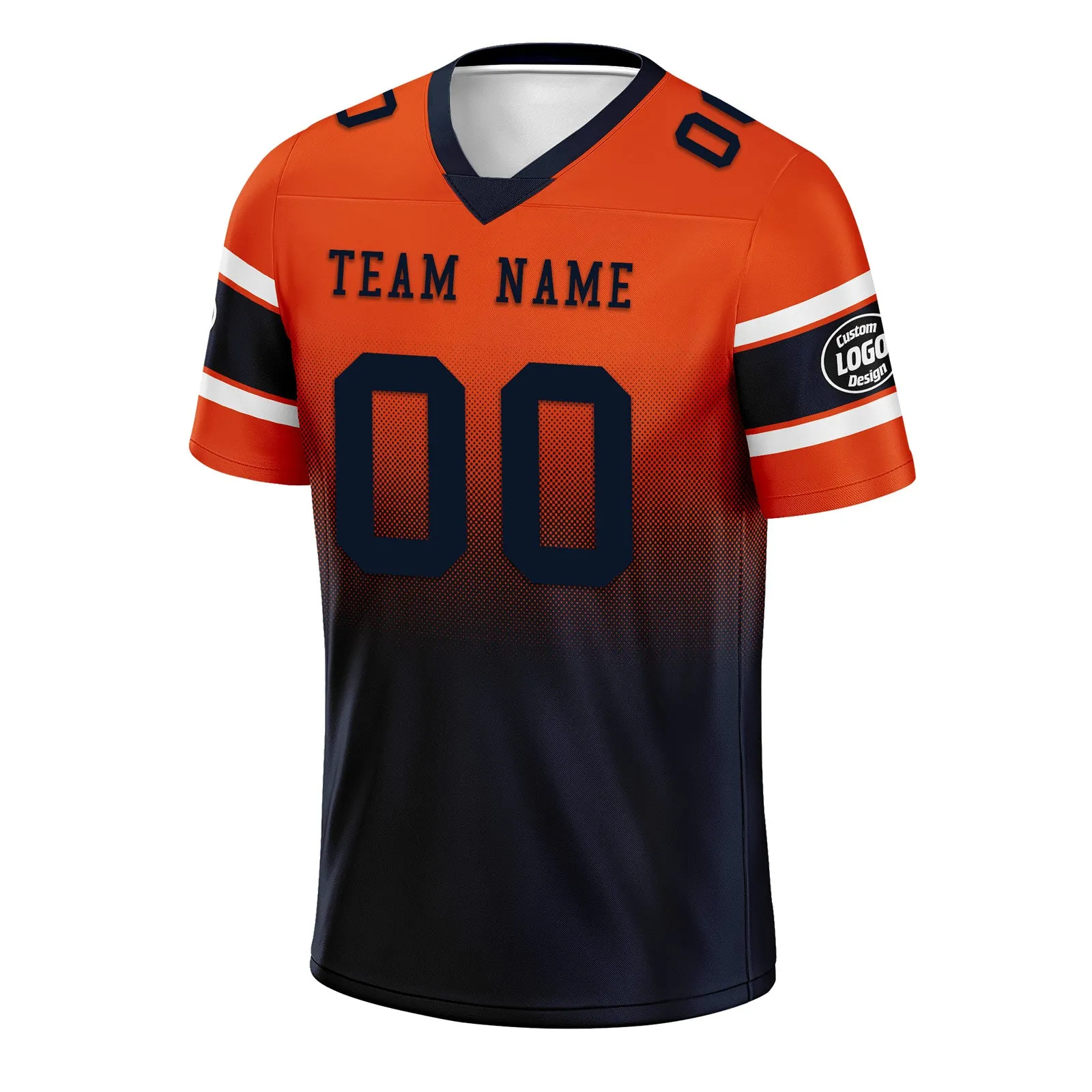 Custom Orange Blue Chicago Football Jersey and Hat Combo Offer Personalized Combo ZH-D020326-7
