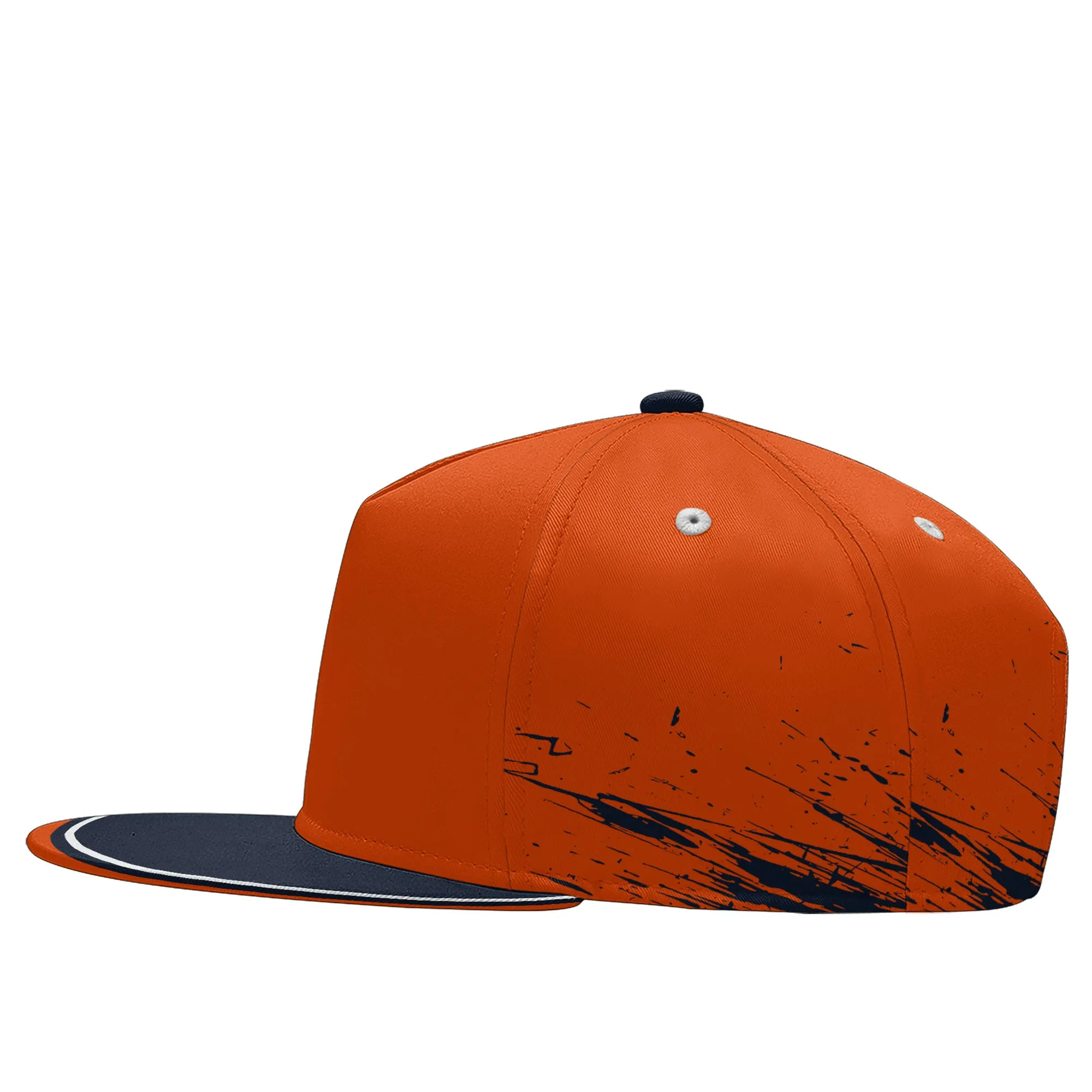 Custom Orange Blue Chicago Hat Sport Design Cap Stitched Adjustable Personalized PR067B-D020261-7