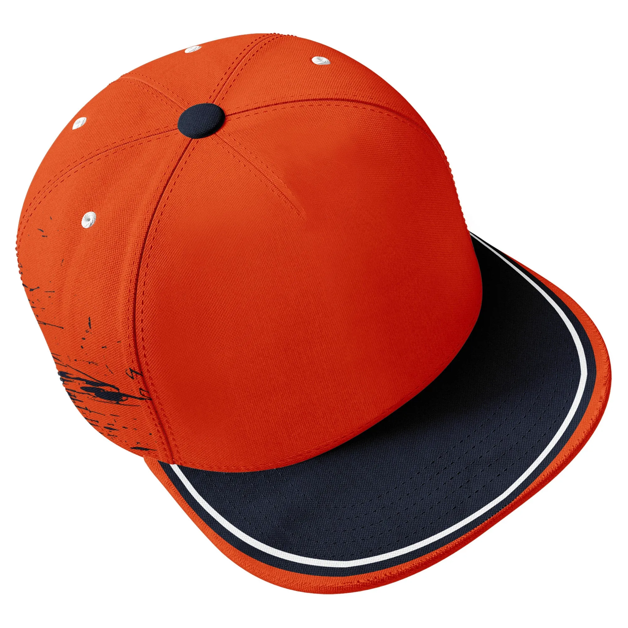 Custom Orange Blue Chicago Hat Sport Design Cap Stitched Adjustable Personalized PR067B-D020261-7