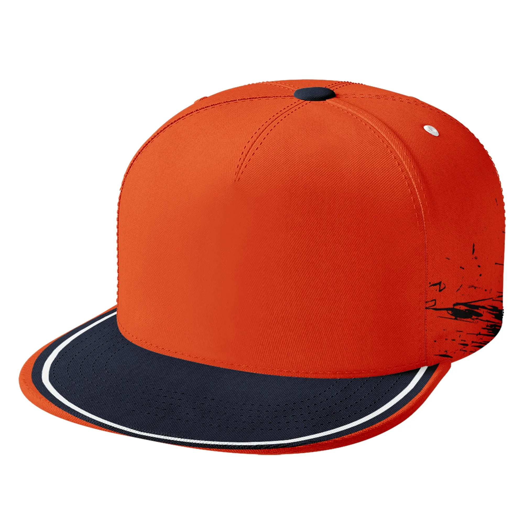 Custom Orange Blue Chicago Hat Sport Design Cap Stitched Adjustable Personalized PR067B-D020261-7