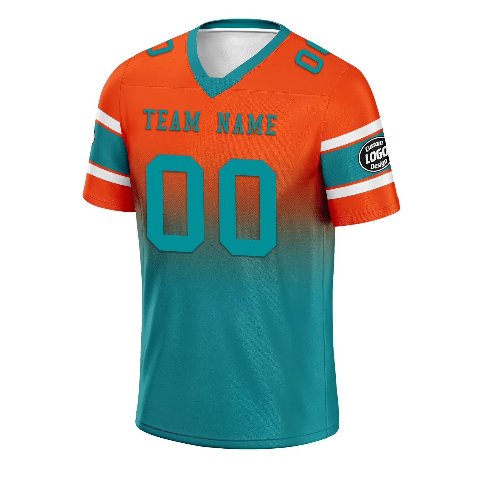 Custom Orange Blue Miami Football Jersey and Hat Combo Offer Personalized Combo ZH-D020326-24
