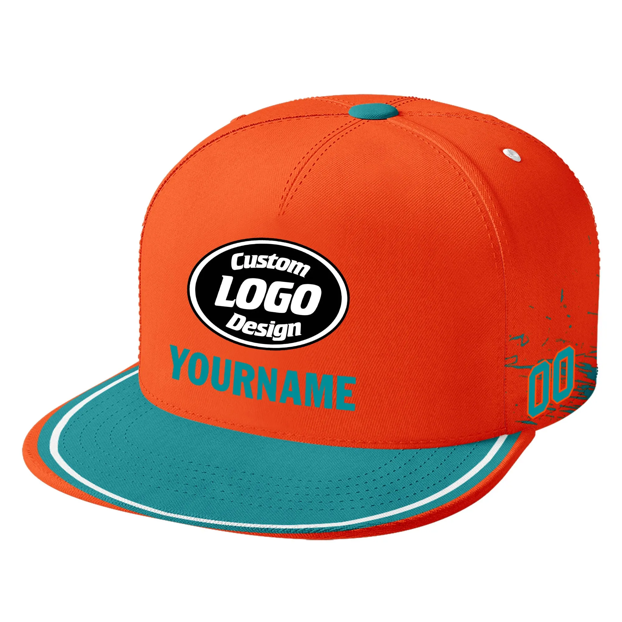 Custom Orange Blue Miami Football Jersey and Hat Combo Offer Personalized Combo ZH-D020326-24