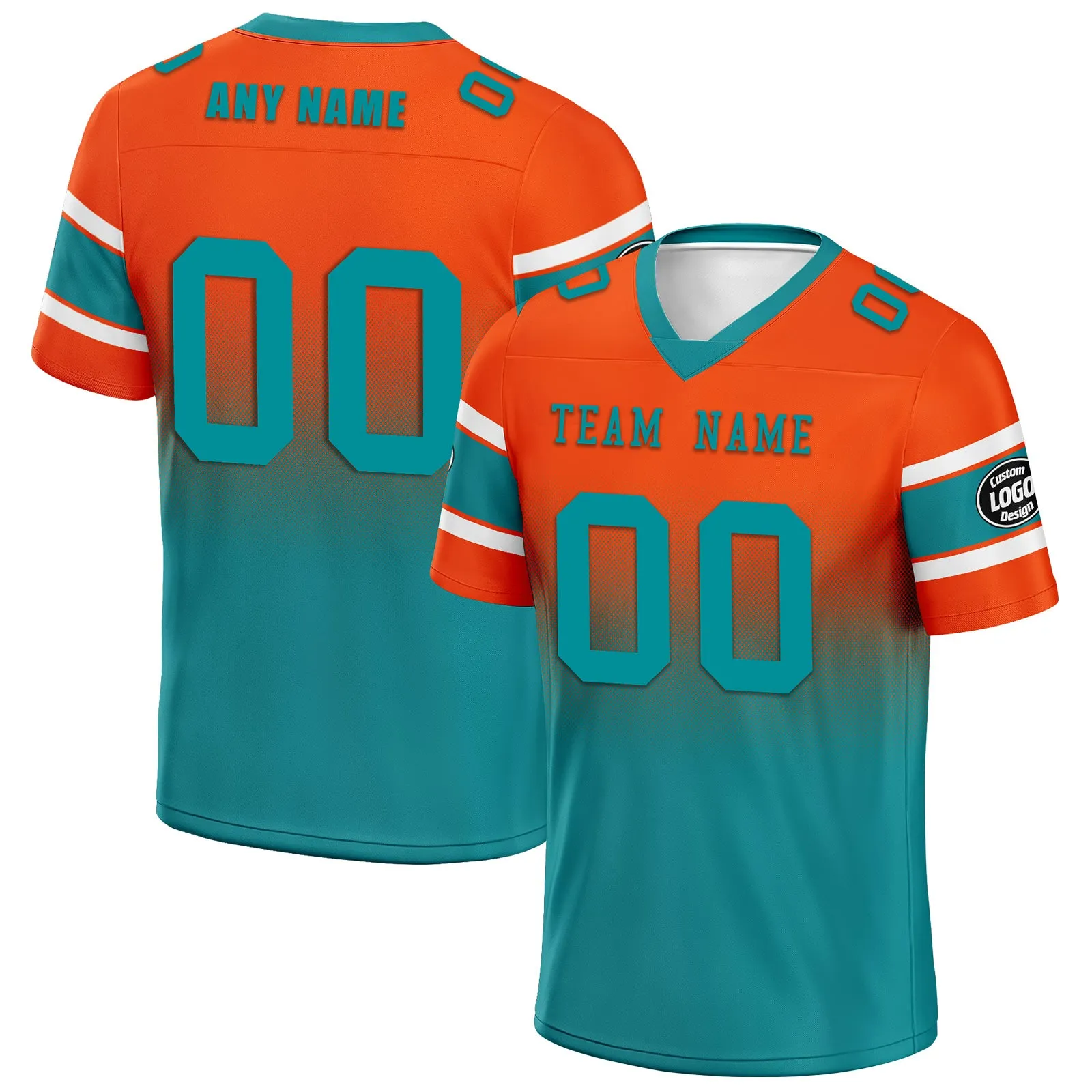 Custom Orange Blue Miami Football Jersey and Hat Combo Offer Personalized Combo ZH-D020326-24