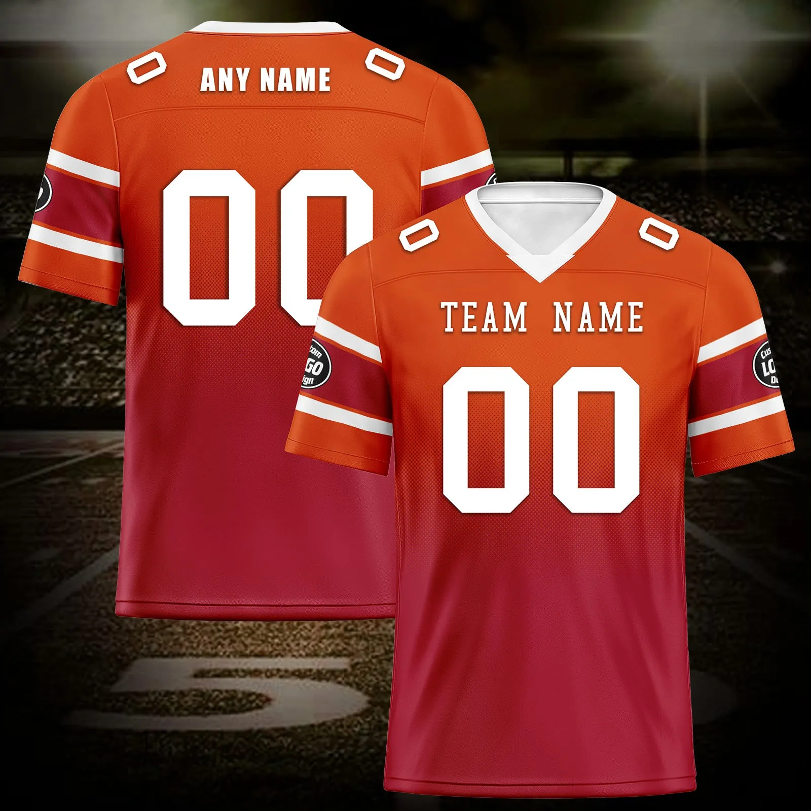Custom Orange Red Tampa Bay Football Jersey and Hat Combo Offer Personalized Combo ZH-D020326-29