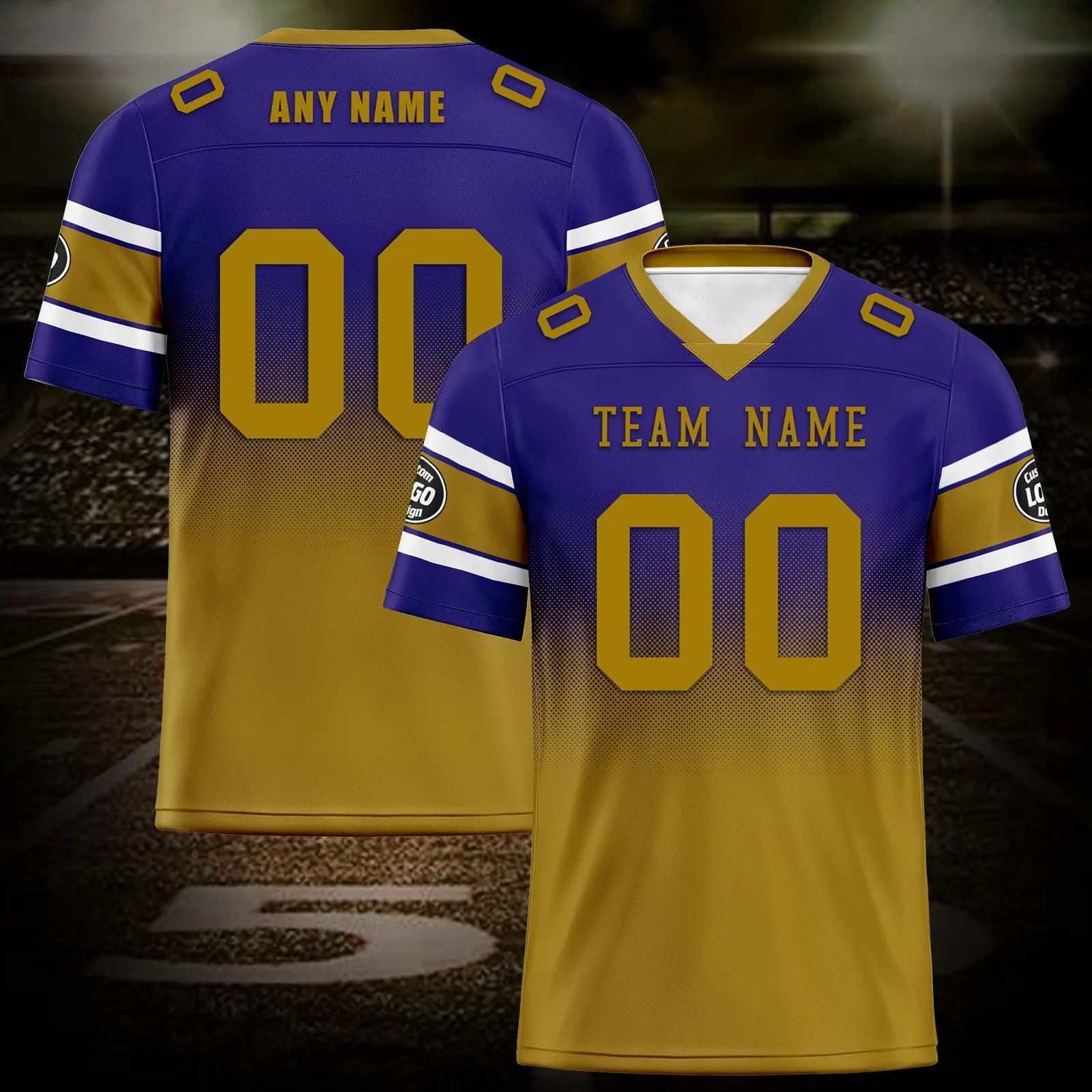 Custom Purple Yellow Baltimore Football Jersey and Hat Combo Offer Personalized Combo ZH-D020326-2