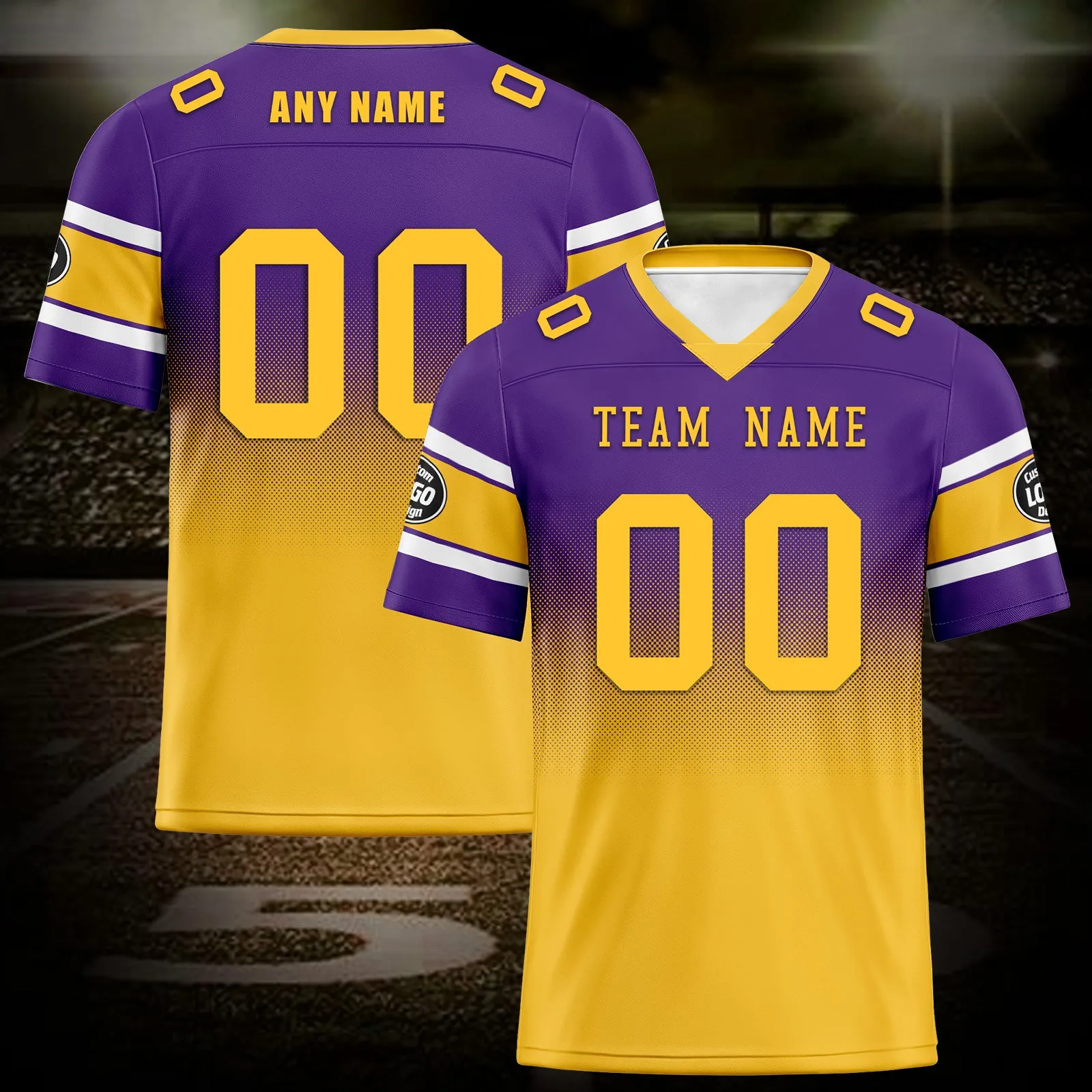 Custom Purple Yellow Minnesota Football Jersey and Hat Combo Offer Personalized Combo ZH-D020326-17