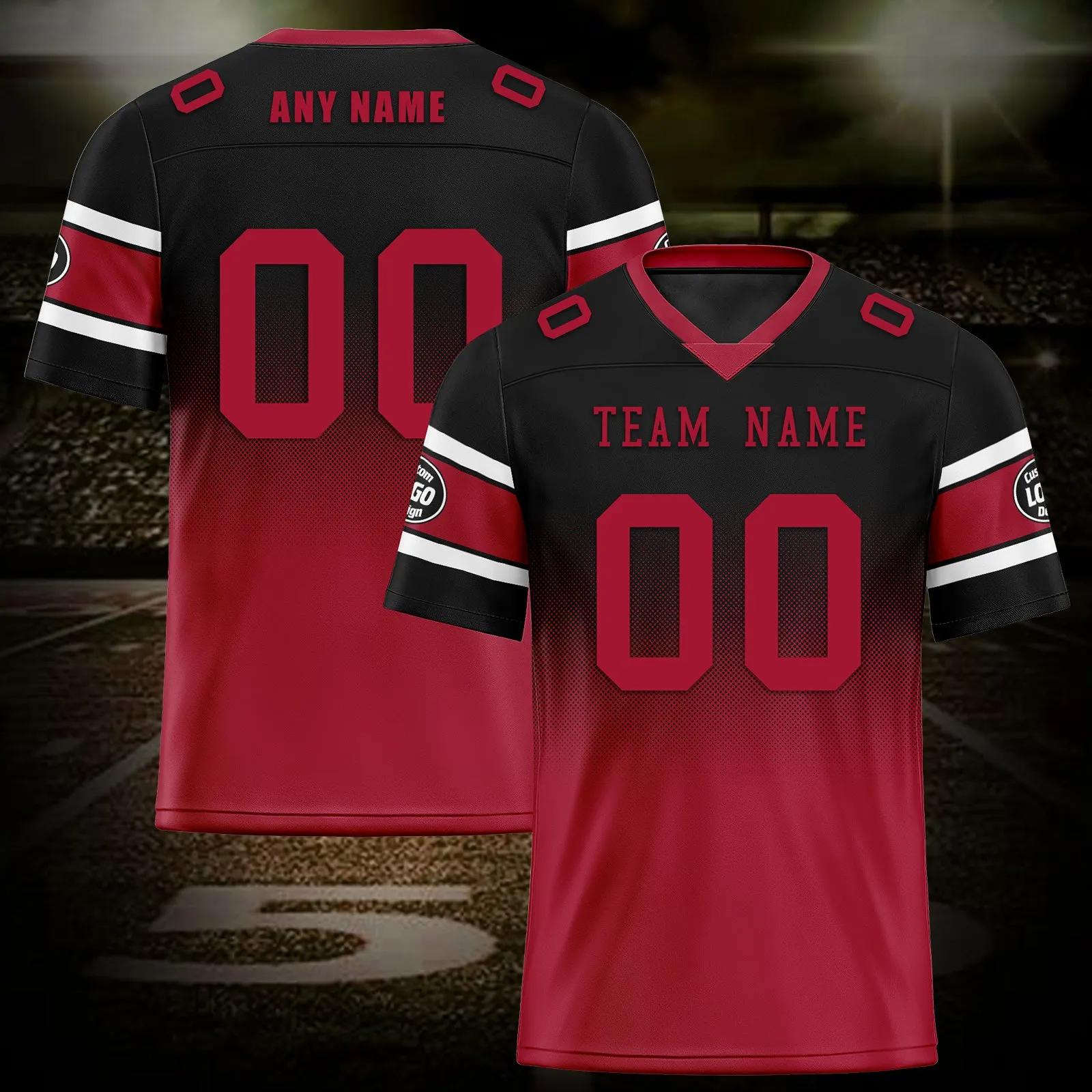Custom Red Black Atlanta Football Jersey and Hat Combo Offer Personalized Combo ZH-D020326-3