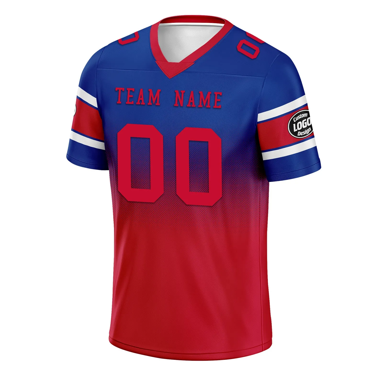 Custom Red Blue Buffalo Football Jersey and Hat Combo Offer Personalized Combo ZH-D020326-4