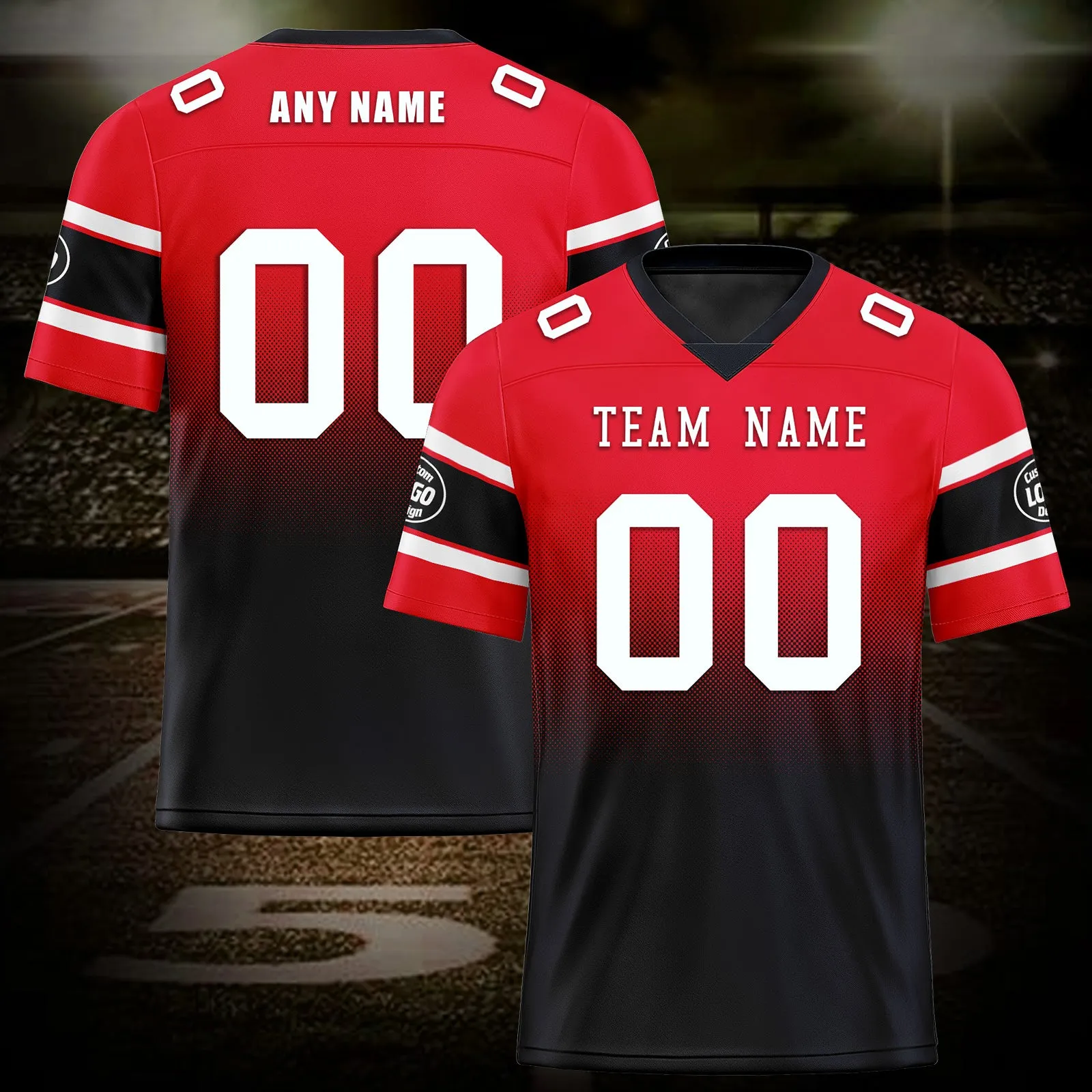 Custom Red Blue Houston Football Jersey and Hat Combo Offer Personalized Combo ZH-D020326-12