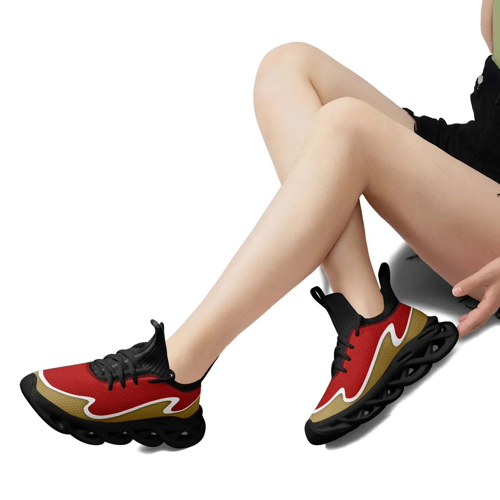 Custom Red Gold Maxsoul Shoes Personalized Sneaker FN030A-E020011-18