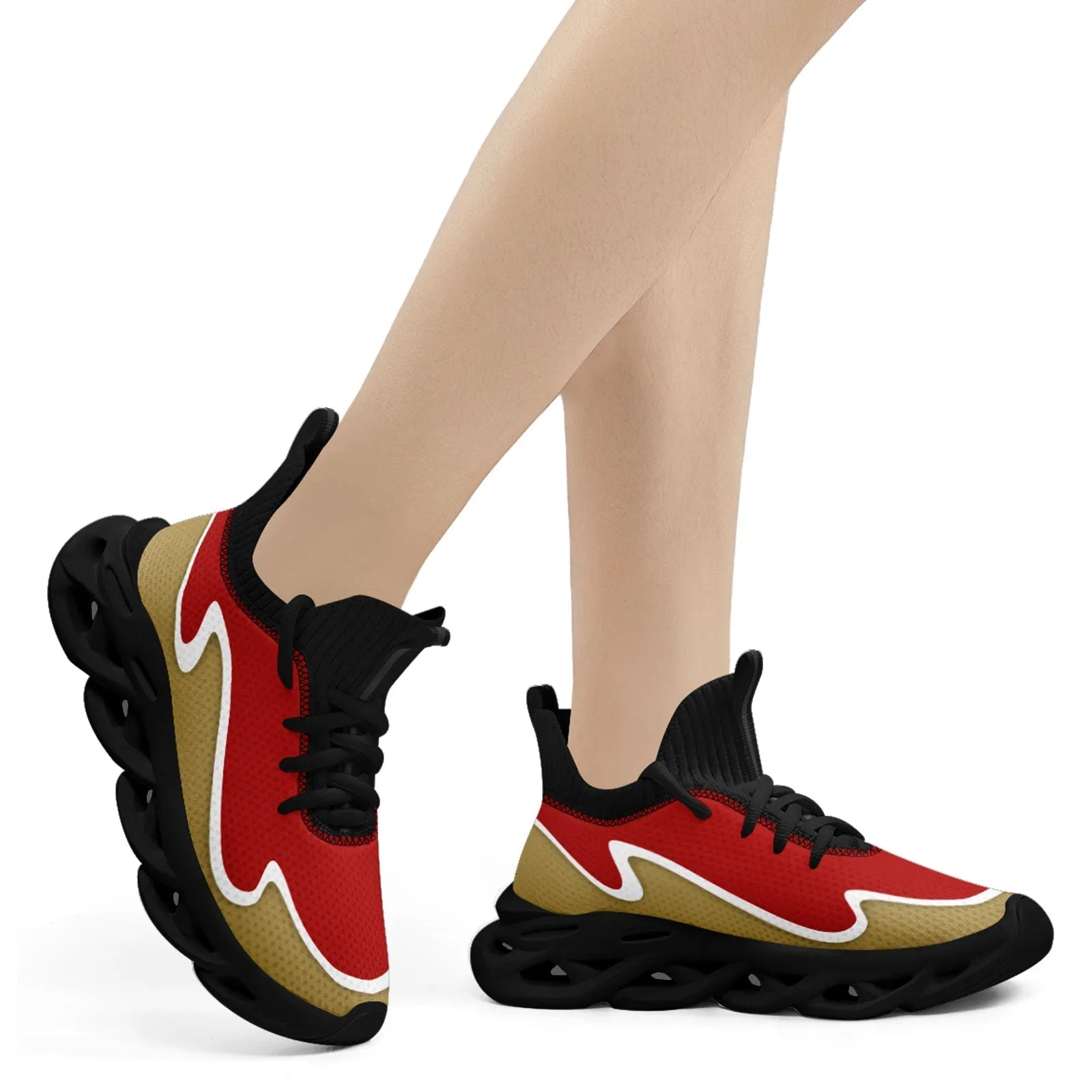 Custom Red Gold Maxsoul Shoes Personalized Sneaker FN030A-E020011-18