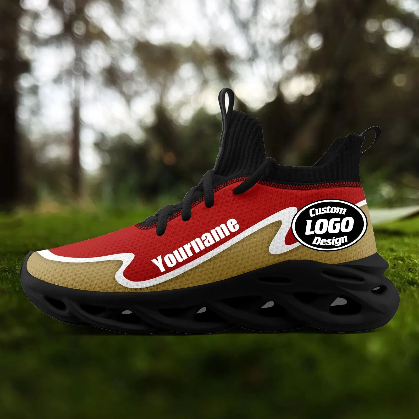 Custom Red Gold Maxsoul Shoes Personalized Sneaker FN030A-E020011-18